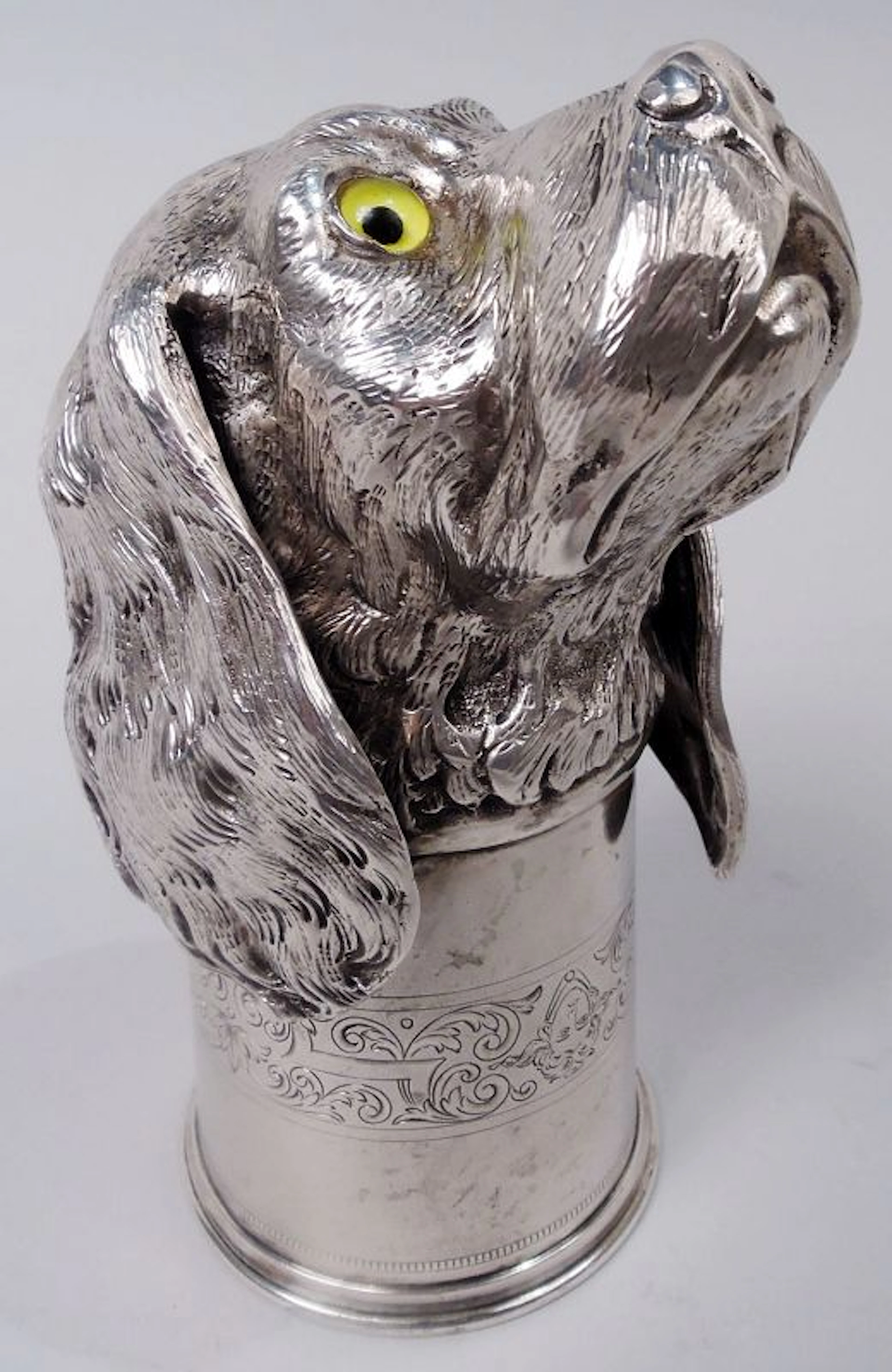 Antique German Silver Hound Dog Stirrup Cup