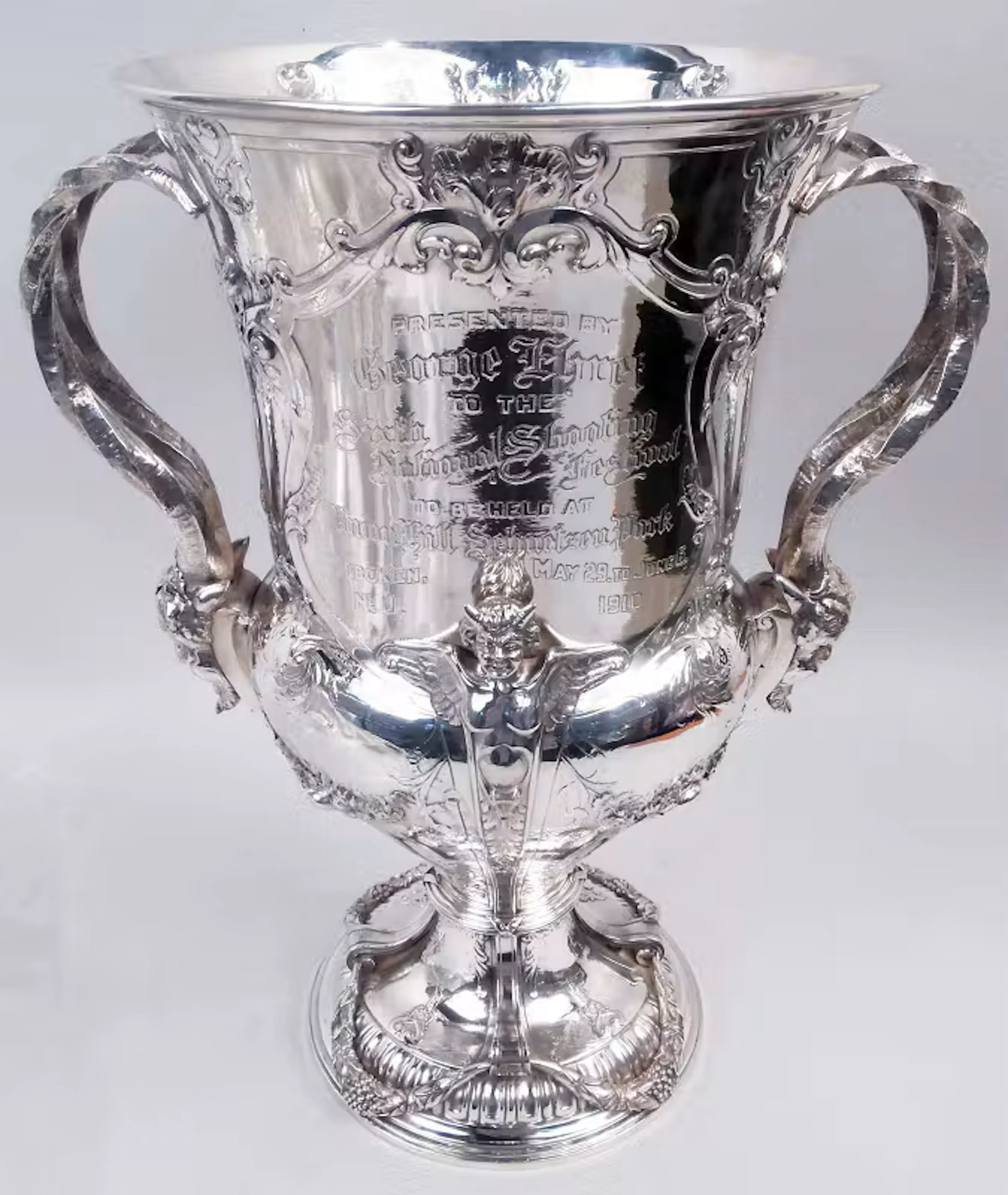 Antique American Edwardian Classical Sterling Silver Shooting Trophy