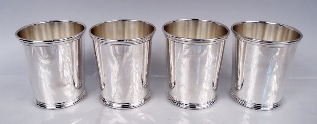 Set of 4 Manchester Sterling Silver Mint Julep Cups