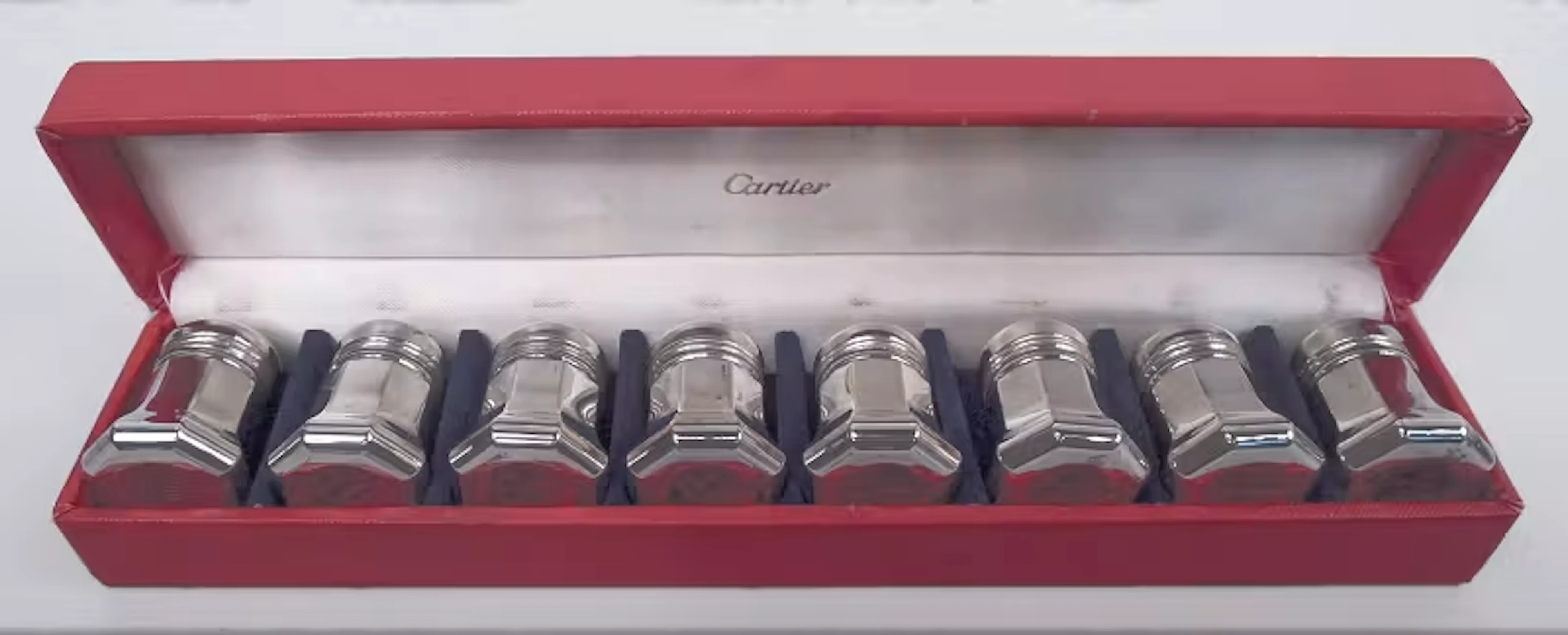 Set of 4 Pairs of Cartier Modern Salt & Pepper Shakers in Case