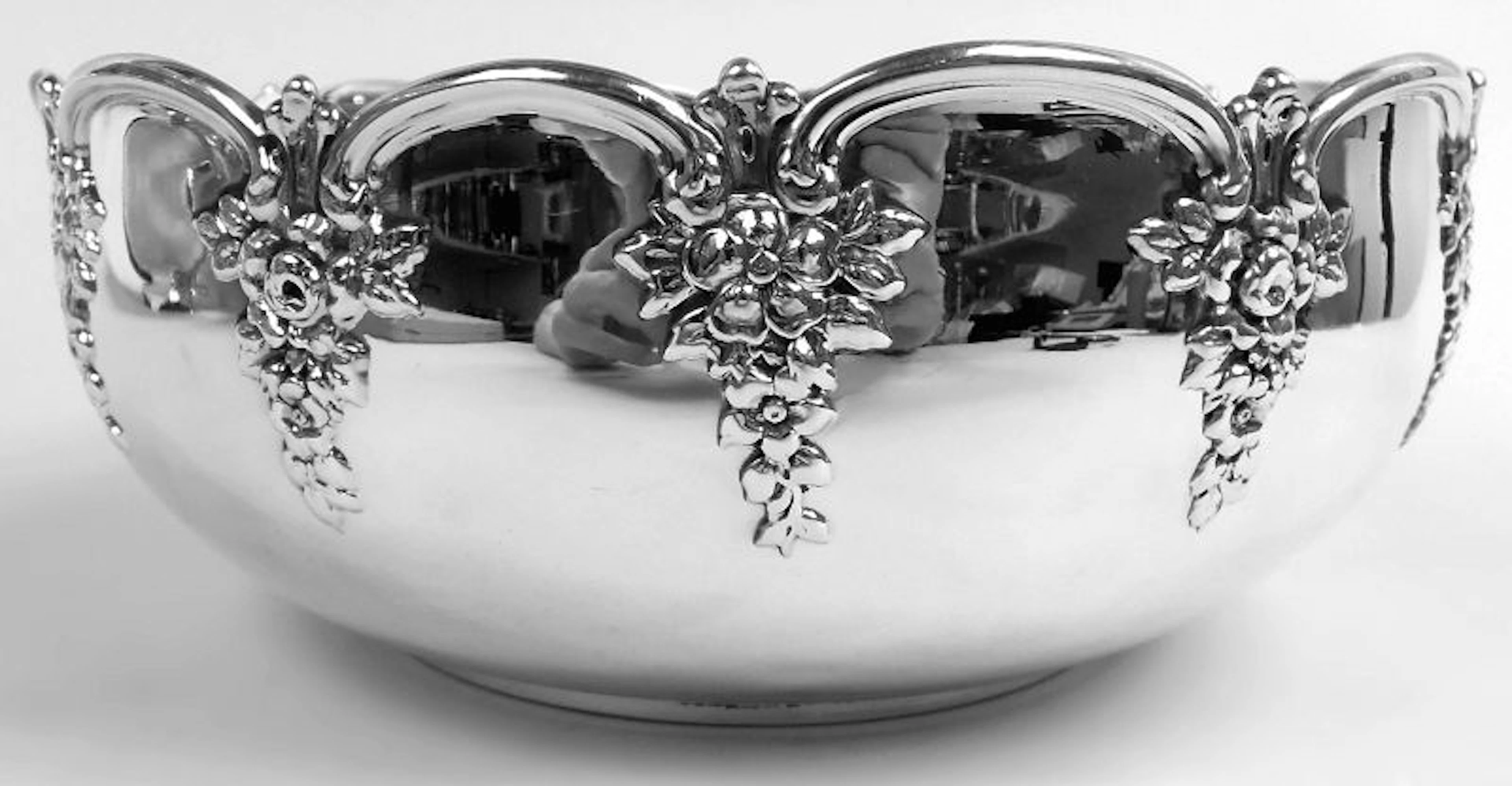 Pretty Antique Tiffany Edwardian Sterling Silver Bowl