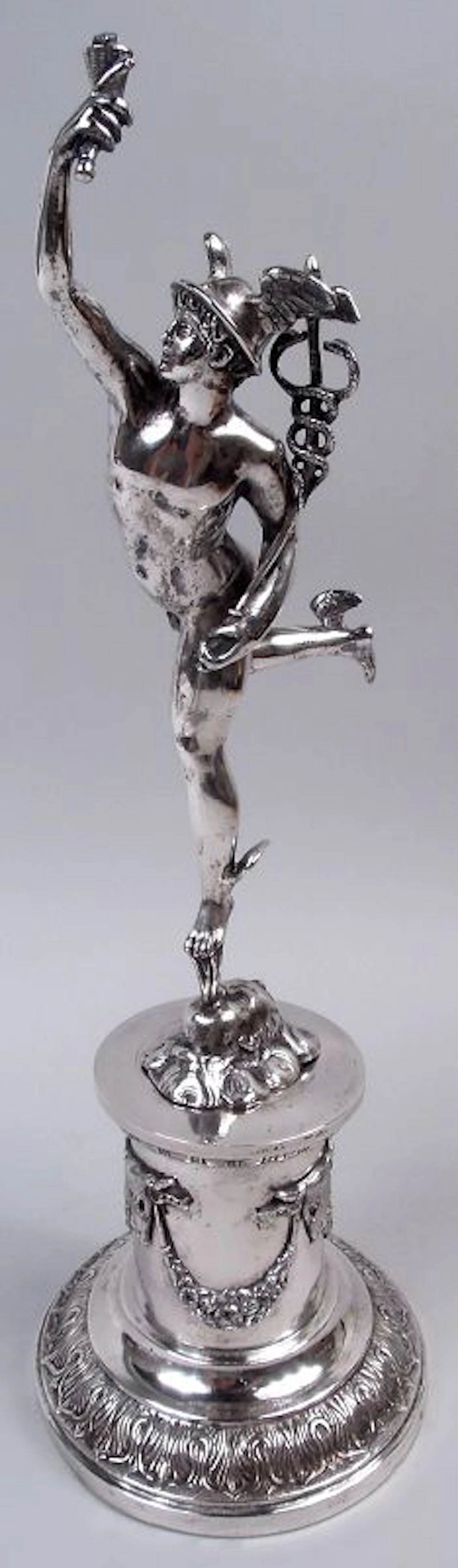 Italian Grand Tour Silver Giambologna Mercury Figure