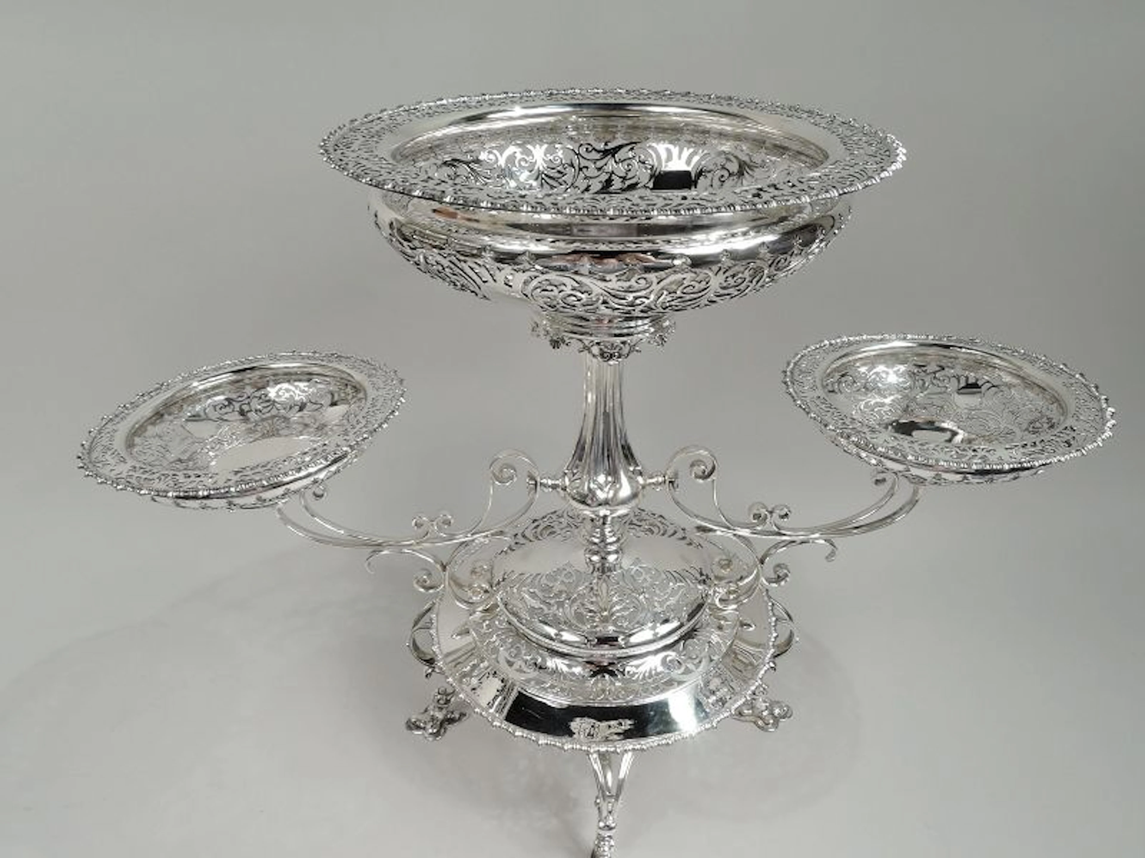 Antique English 3-Basket Epergne Centerpiece by James Dixon 1905