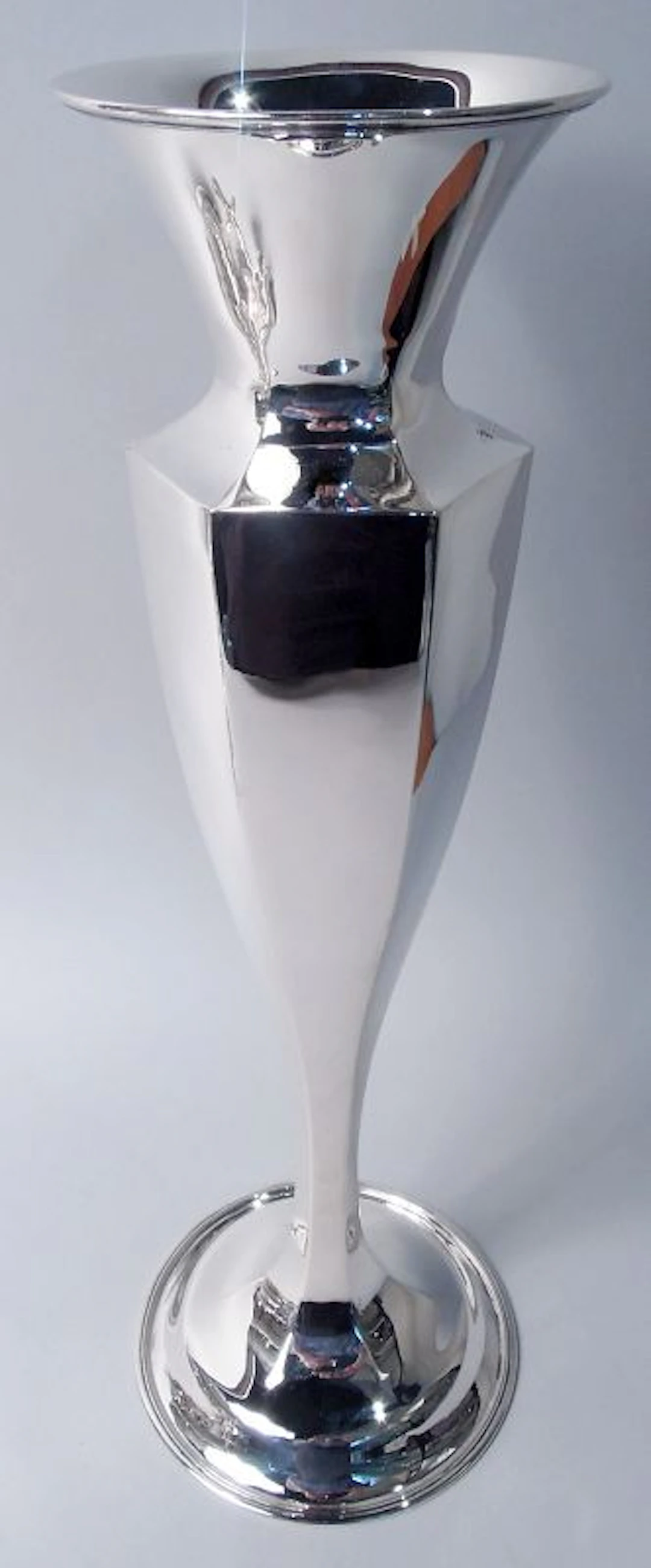 American Modern Sterling Silver 20-Inch Vase