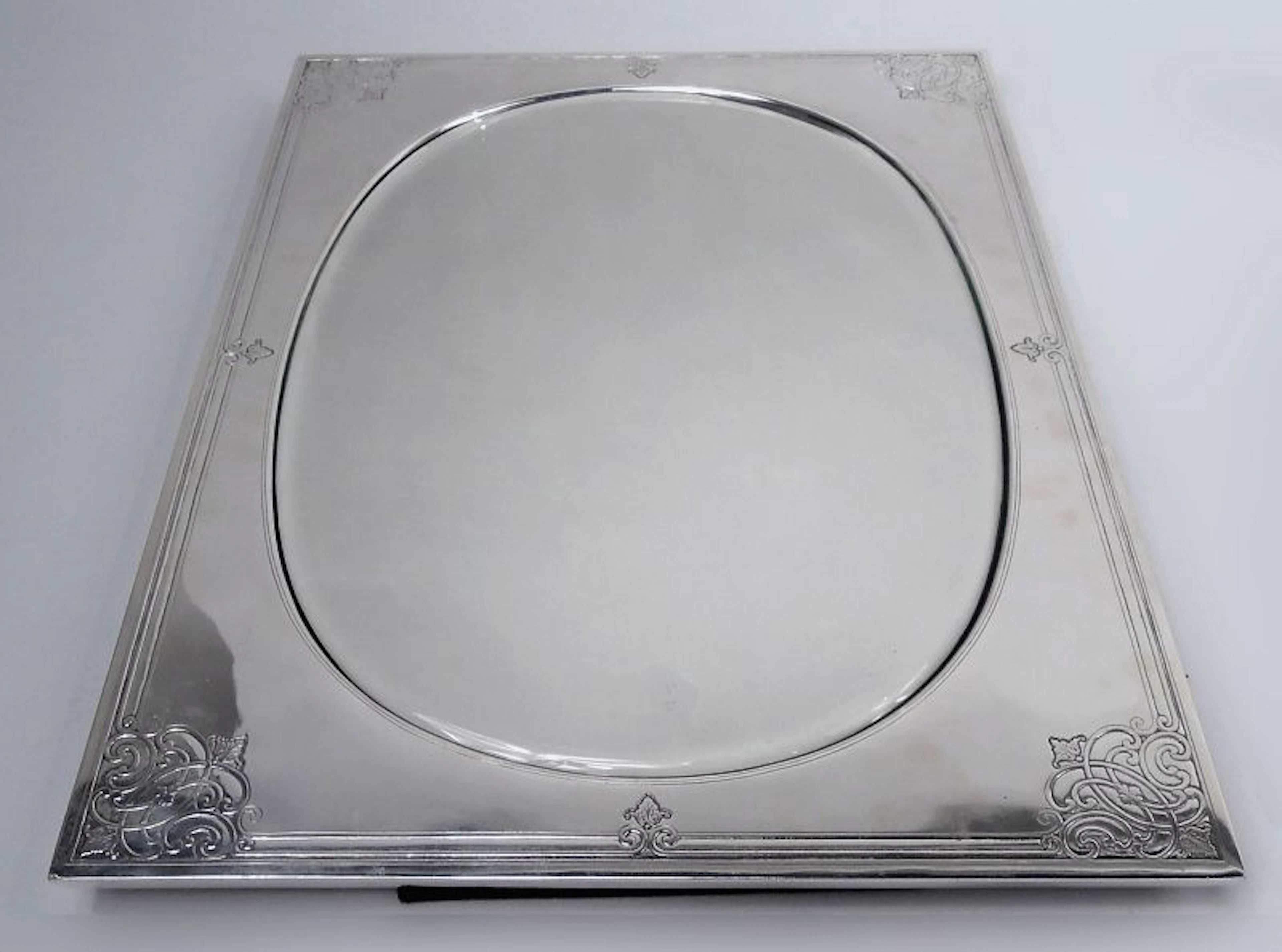 Antique Tiffany Edwardian Classical Sterling Silver Table Mirror