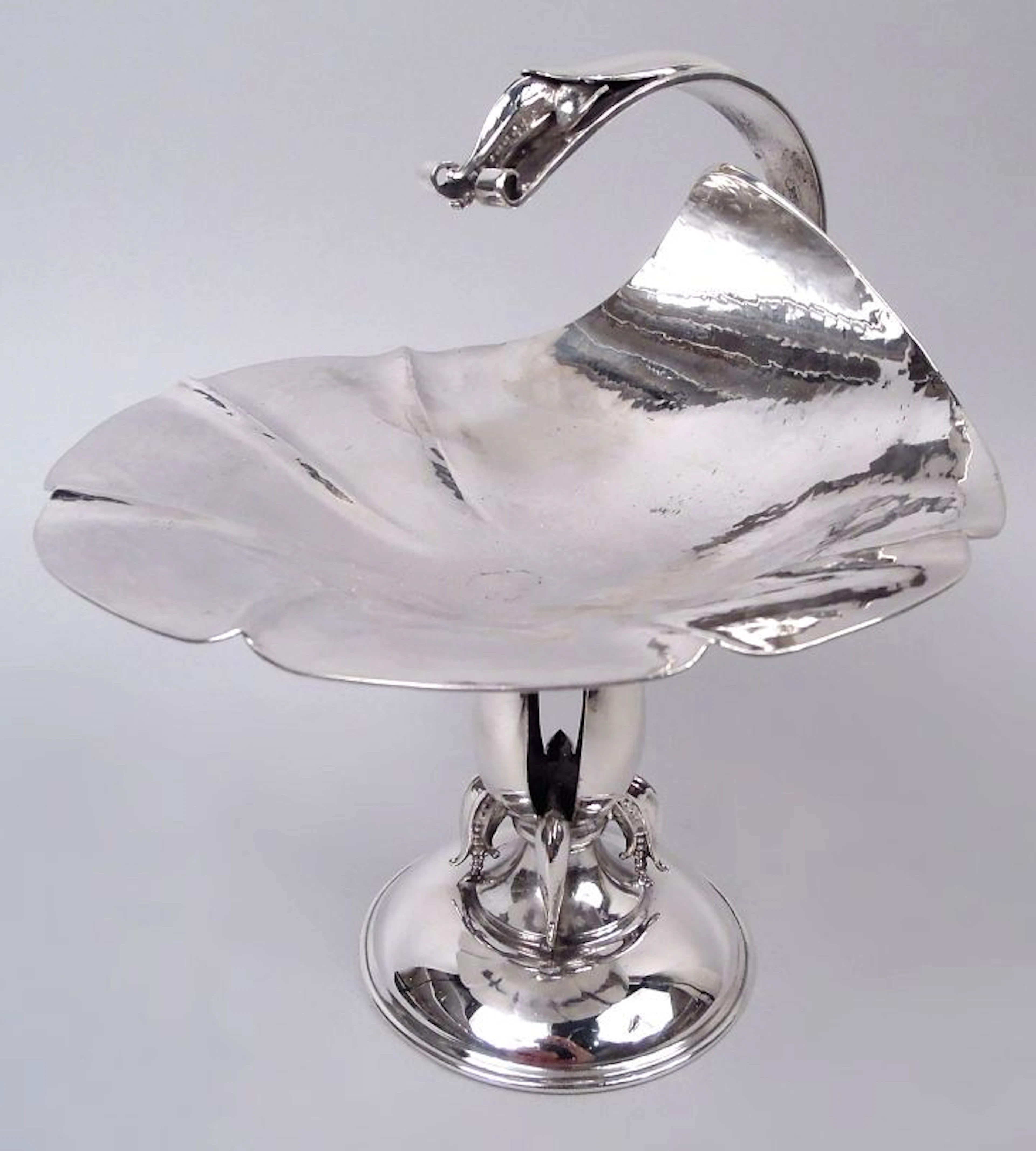 Poul Petersen Danish Midcentury Modern Sterling Silver Lilypad Compote