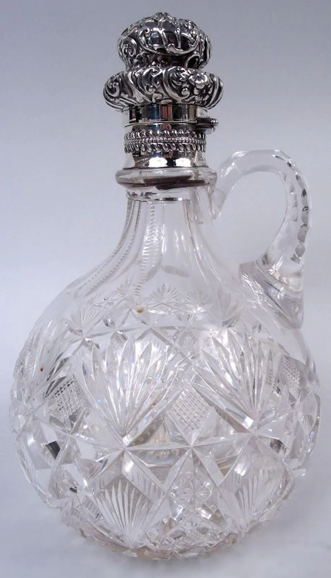 Gorham Victorian Sterling Silver & Brilliant-Cut Glass Decanter 1892