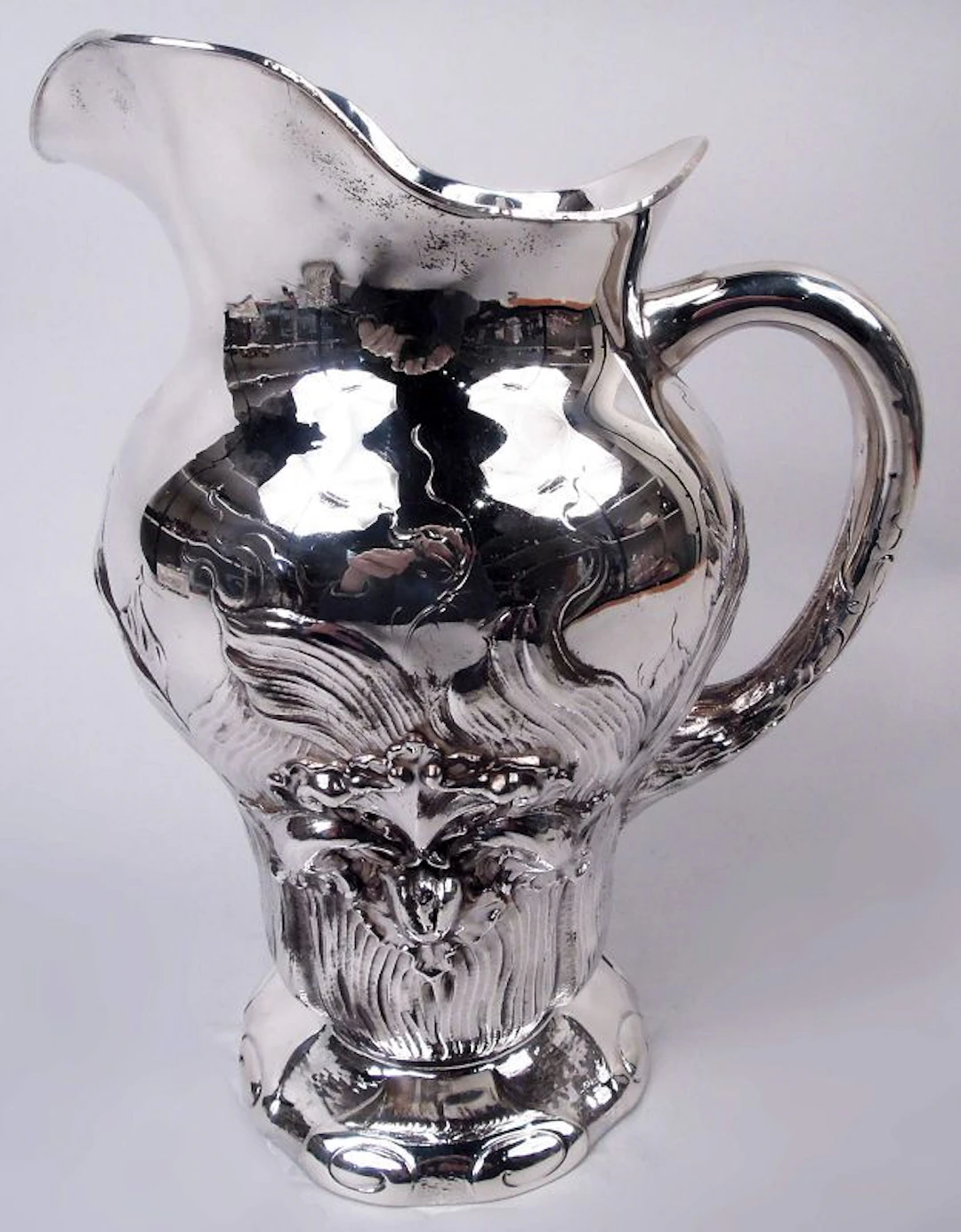 Gorgeous Shiebler American Art Nouveau Sterling Silver Water Pitcher