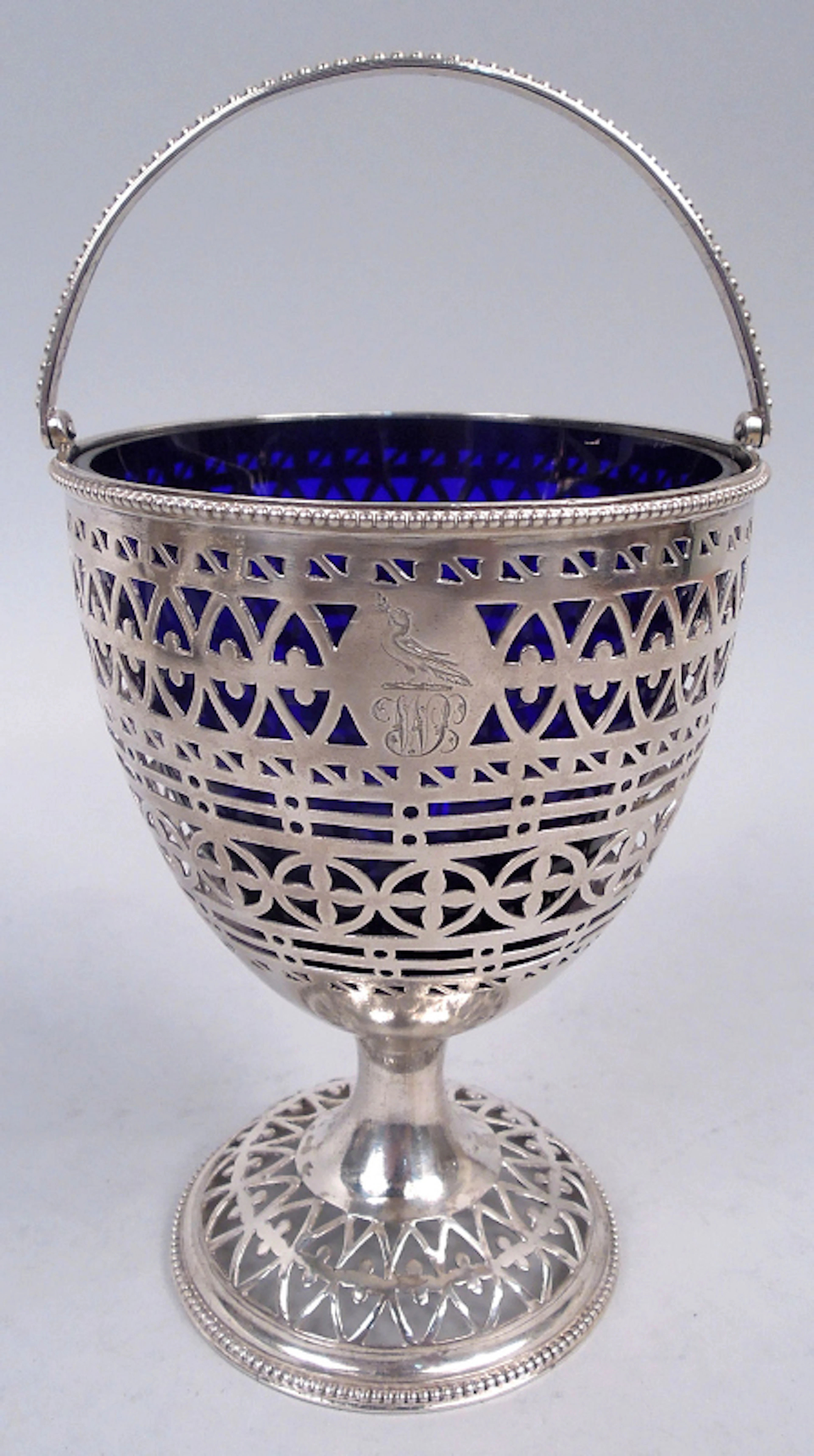 Hester Bateman Georgian Neoclassical Pierced Sugar Basket 1783