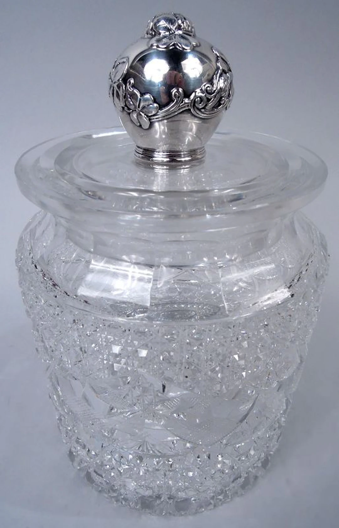 Tiffany Victorian Sterling Silver & Brilliant-Cut Glass Candy Jar