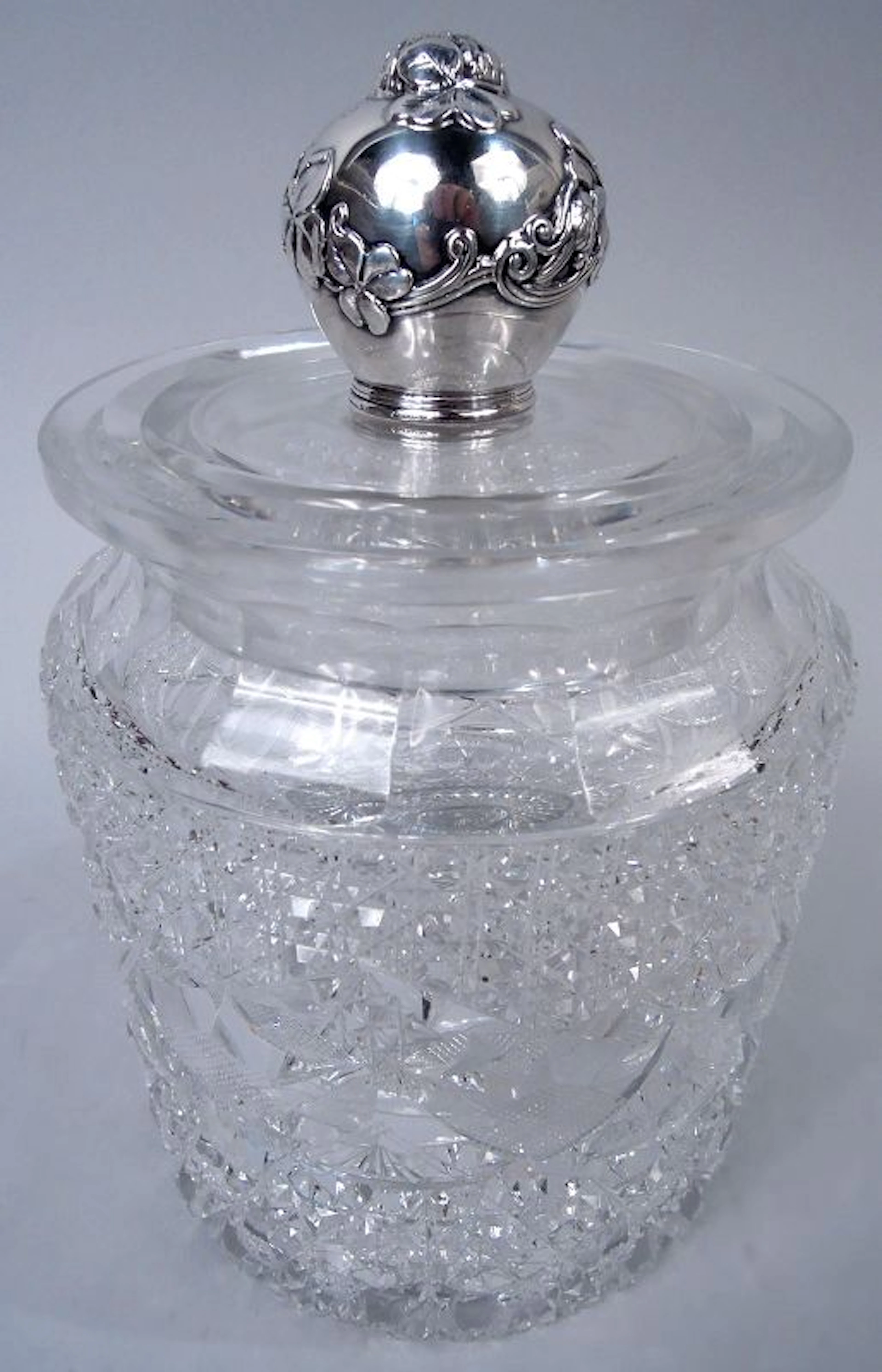 Tiffany Victorian Sterling Silver & Brilliant-Cut Glass Candy Jar