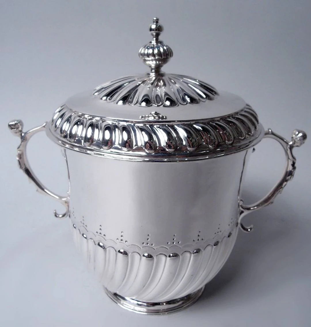 English Victorian Georgian Classical Britannia Silver Covered Urn 1894