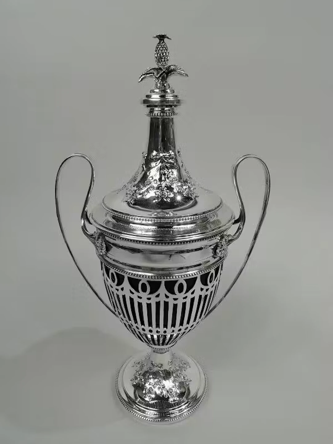 Antique Howard Edwardian Neoclassical Sterling Silver Covered Urn