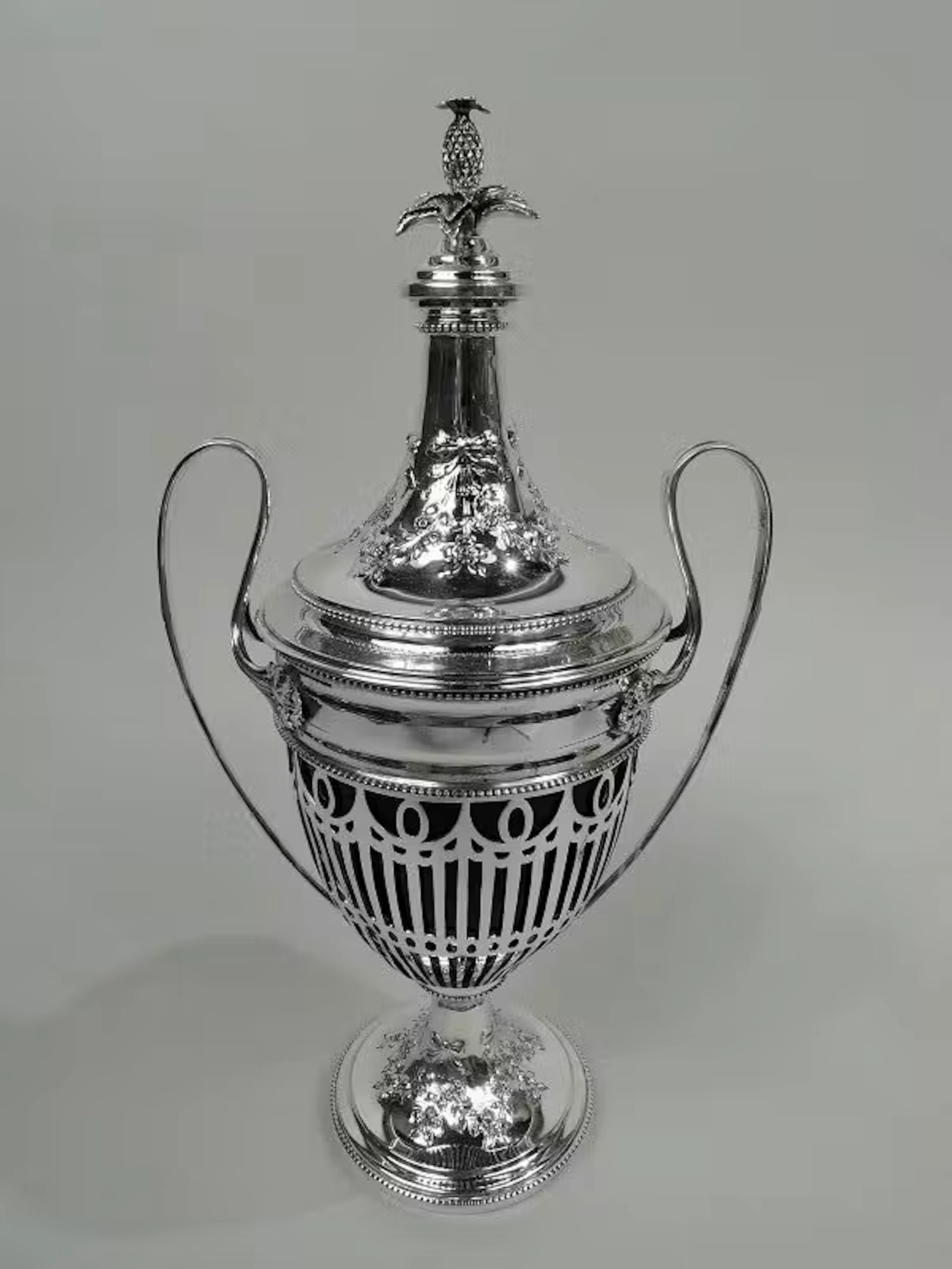 Antique Howard Edwardian Neoclassical Sterling Silver Covered Urn