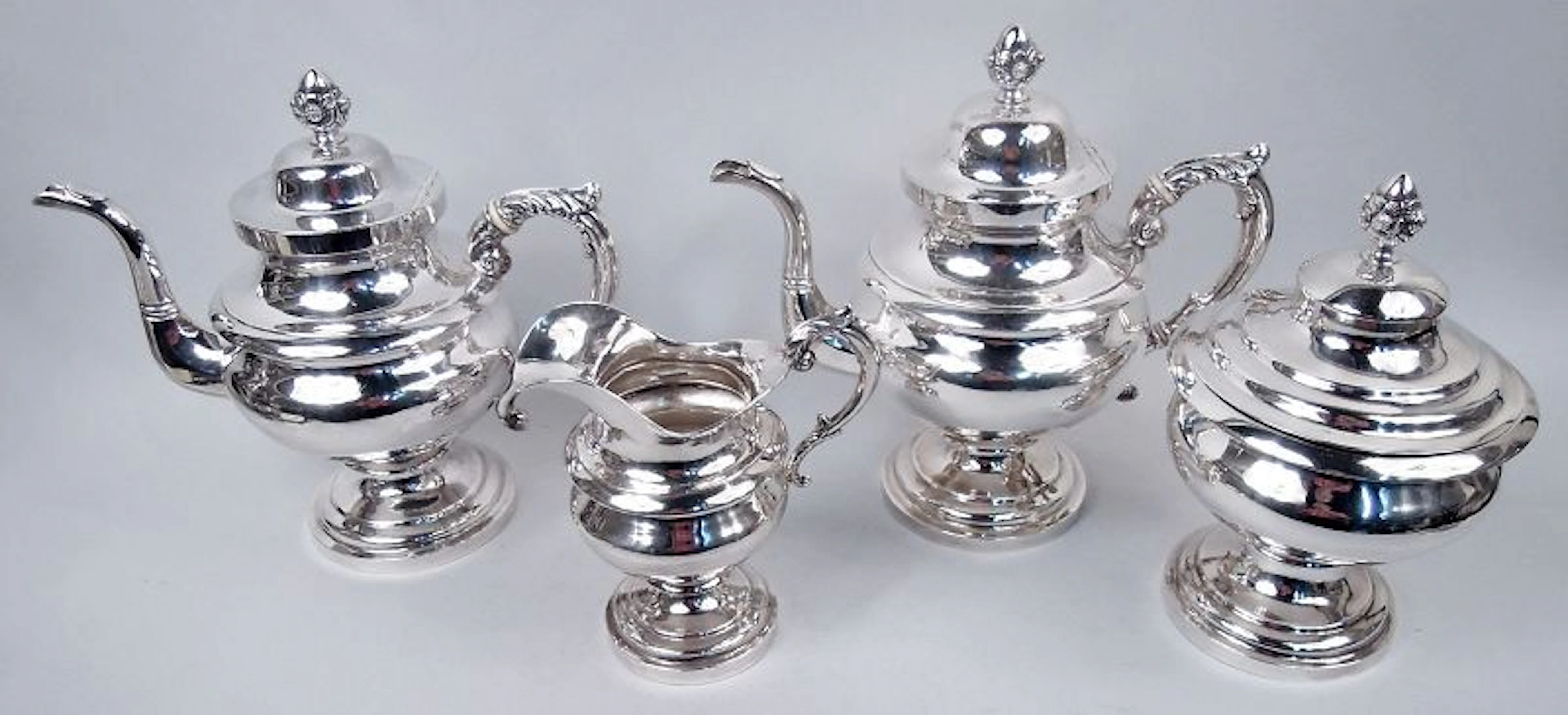 R&W Wilson Philadelphia Federal Coin Silver Coffee & Tea Set C 1825
