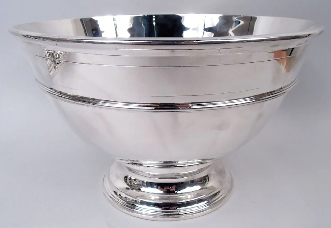 Tiffany Large Modern Classical Sterling Silver Centerpiece Bowl