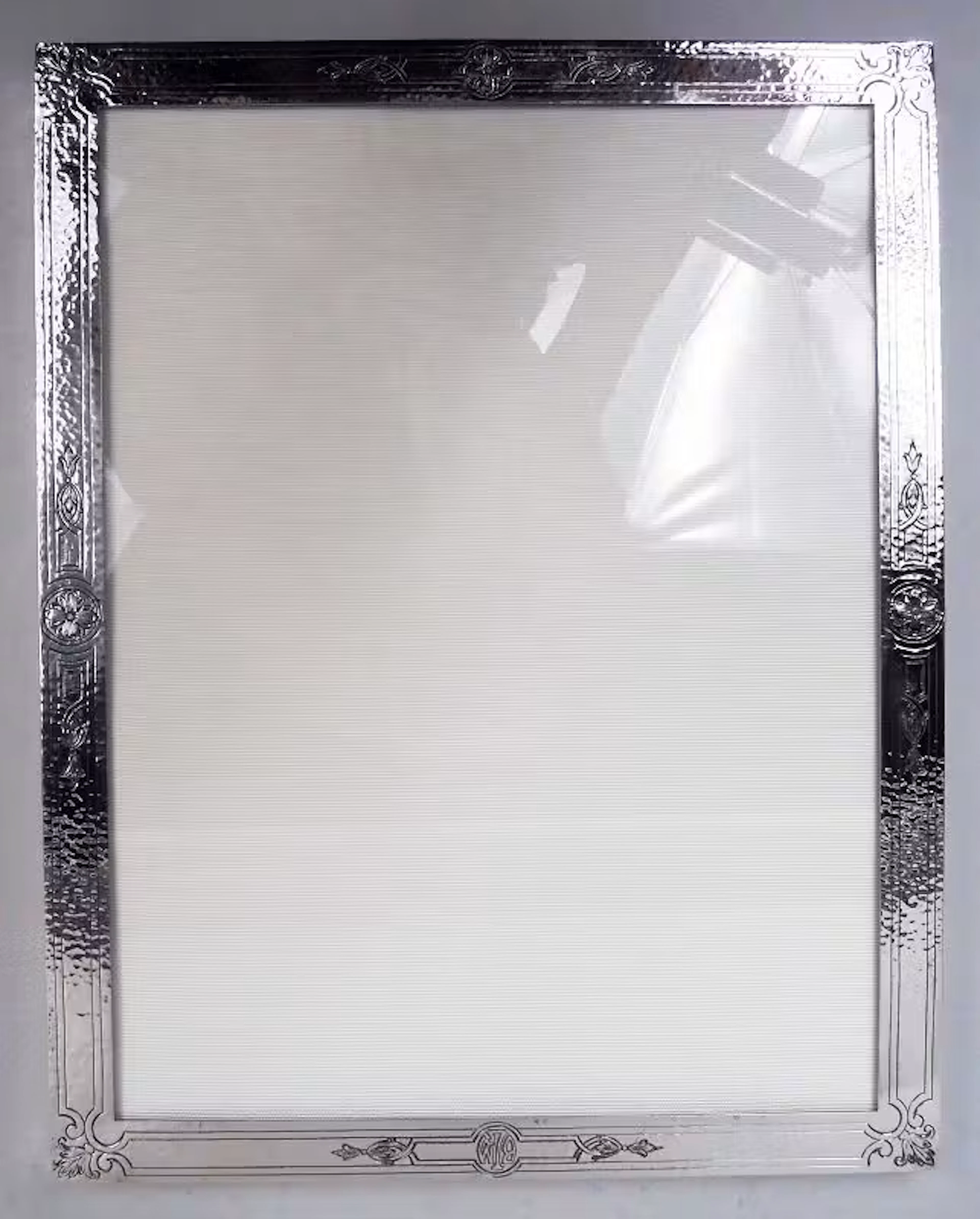 Shreve Large Craftsman Hand-Hammered Sterling Silver Picture Frame