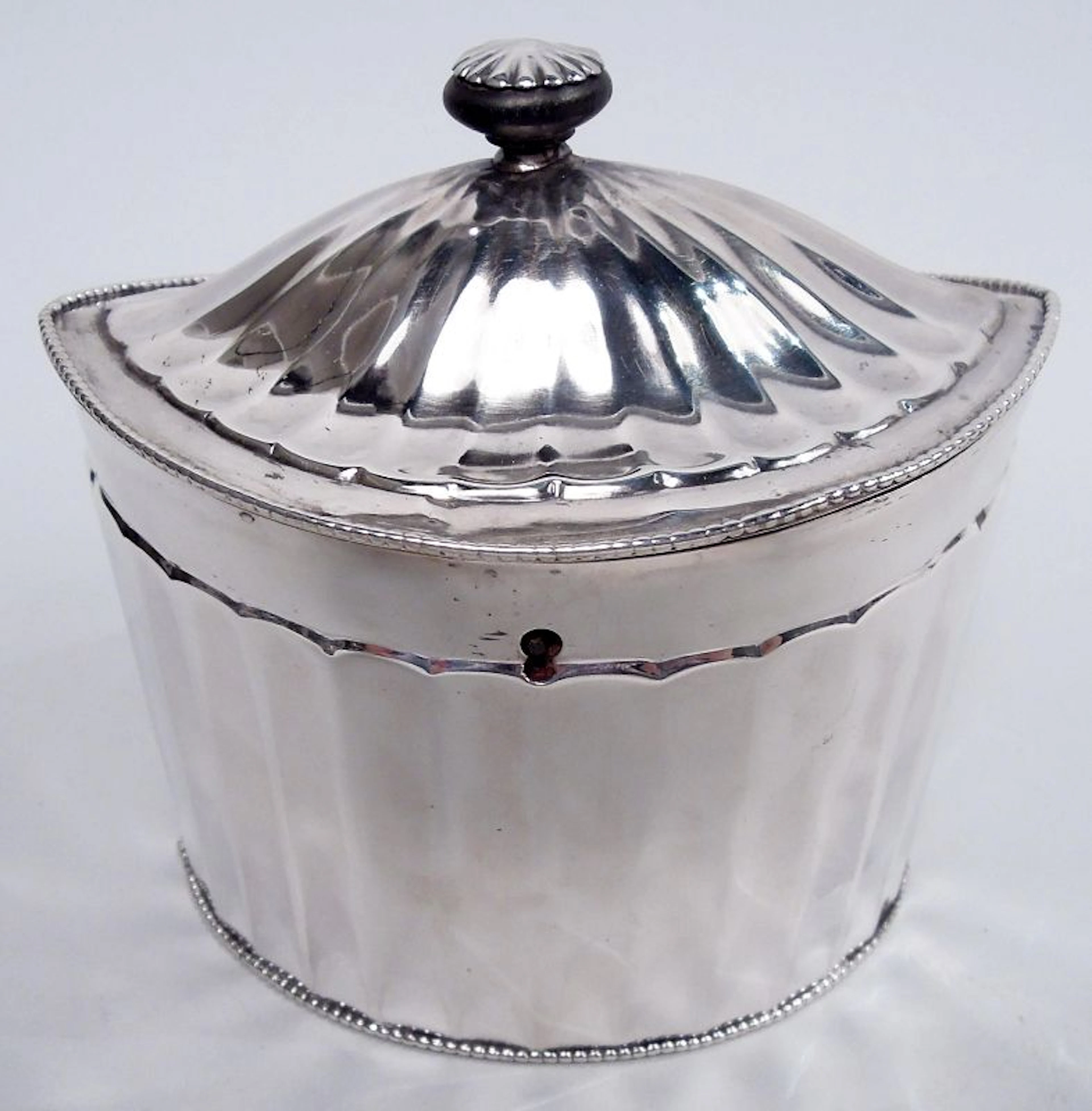 Antique Dutch Neoclassical Silver Tea Caddy 1805