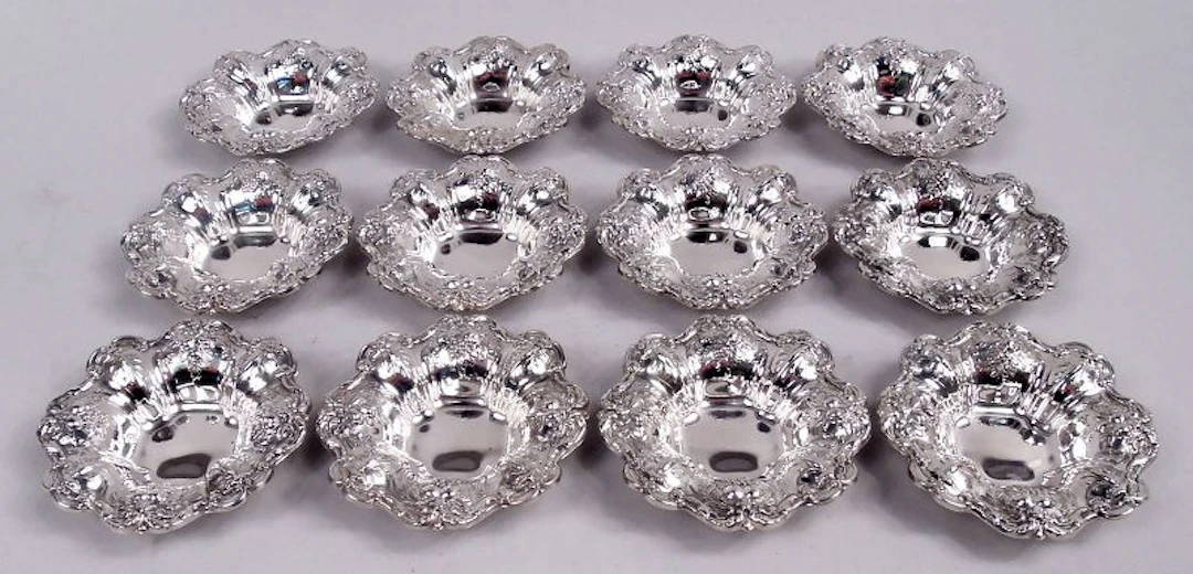 Set of 12 Reed & Barton Francis I Sterling Silver Nut Dishes