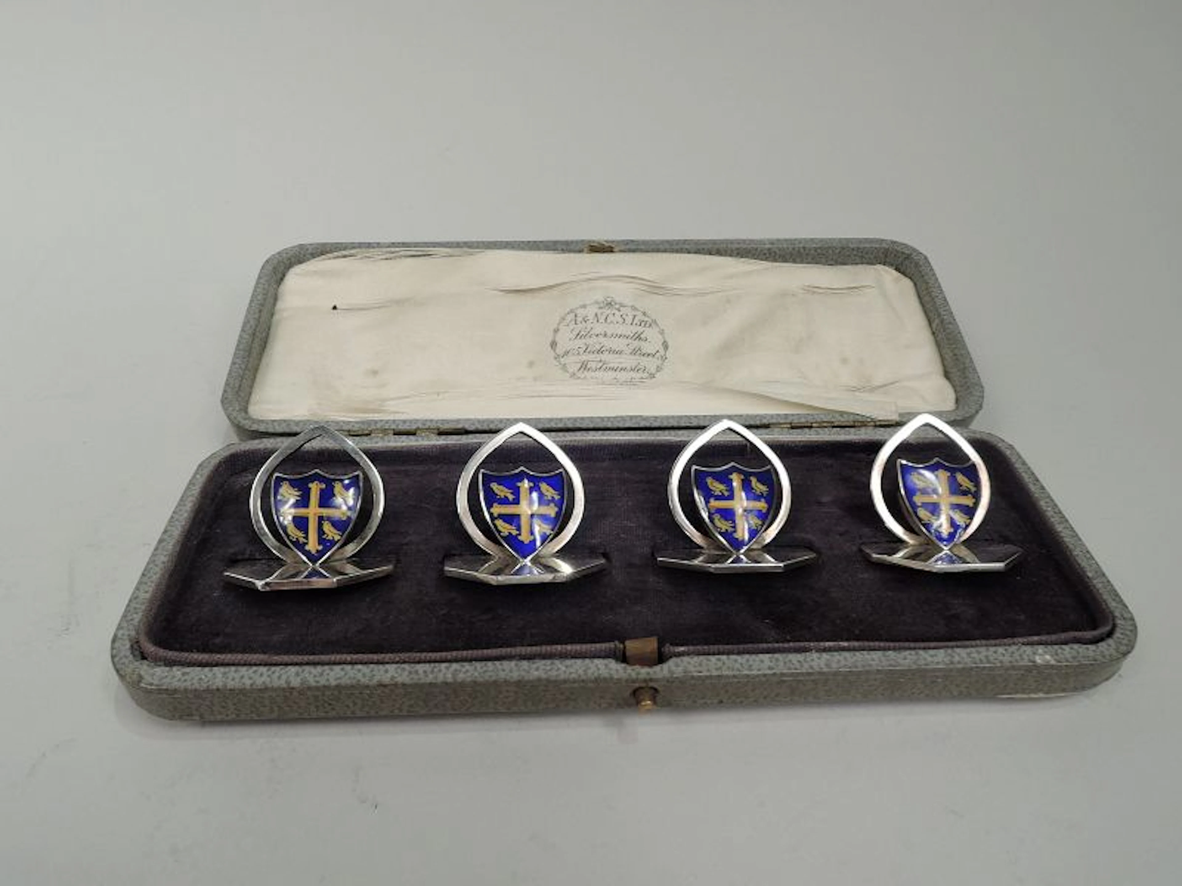 Set of 4 Place Card Holders with University College at Oxford Arms