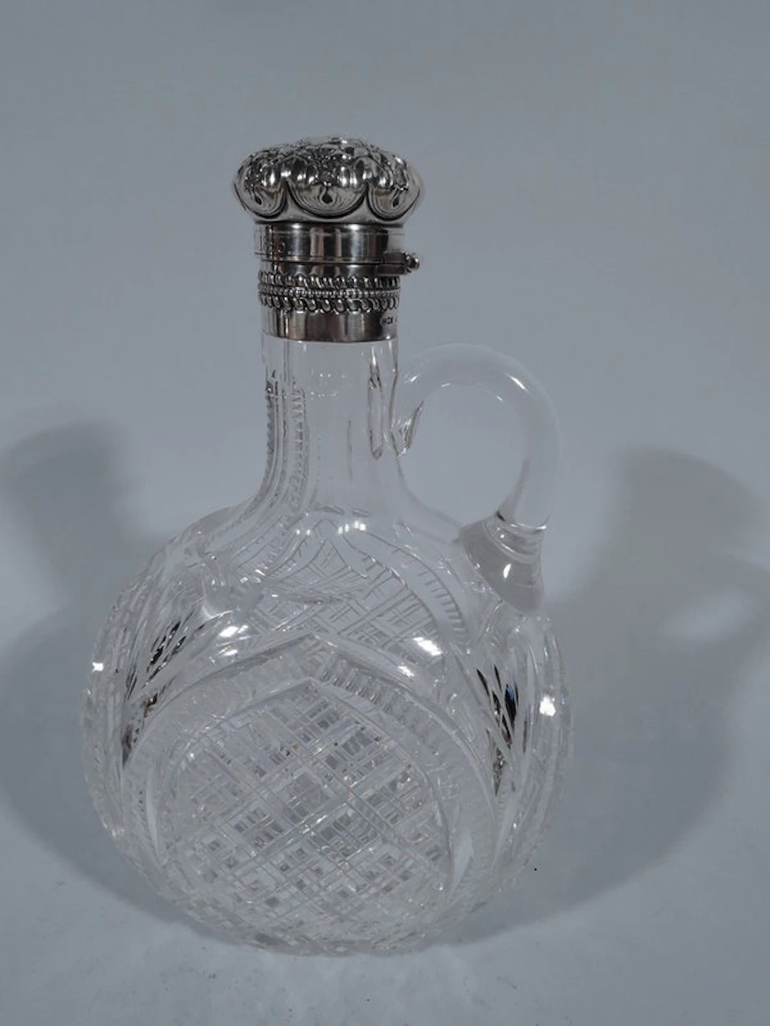 Gorham American Brilliant-Cut Glass and Sterling Silver Decanter