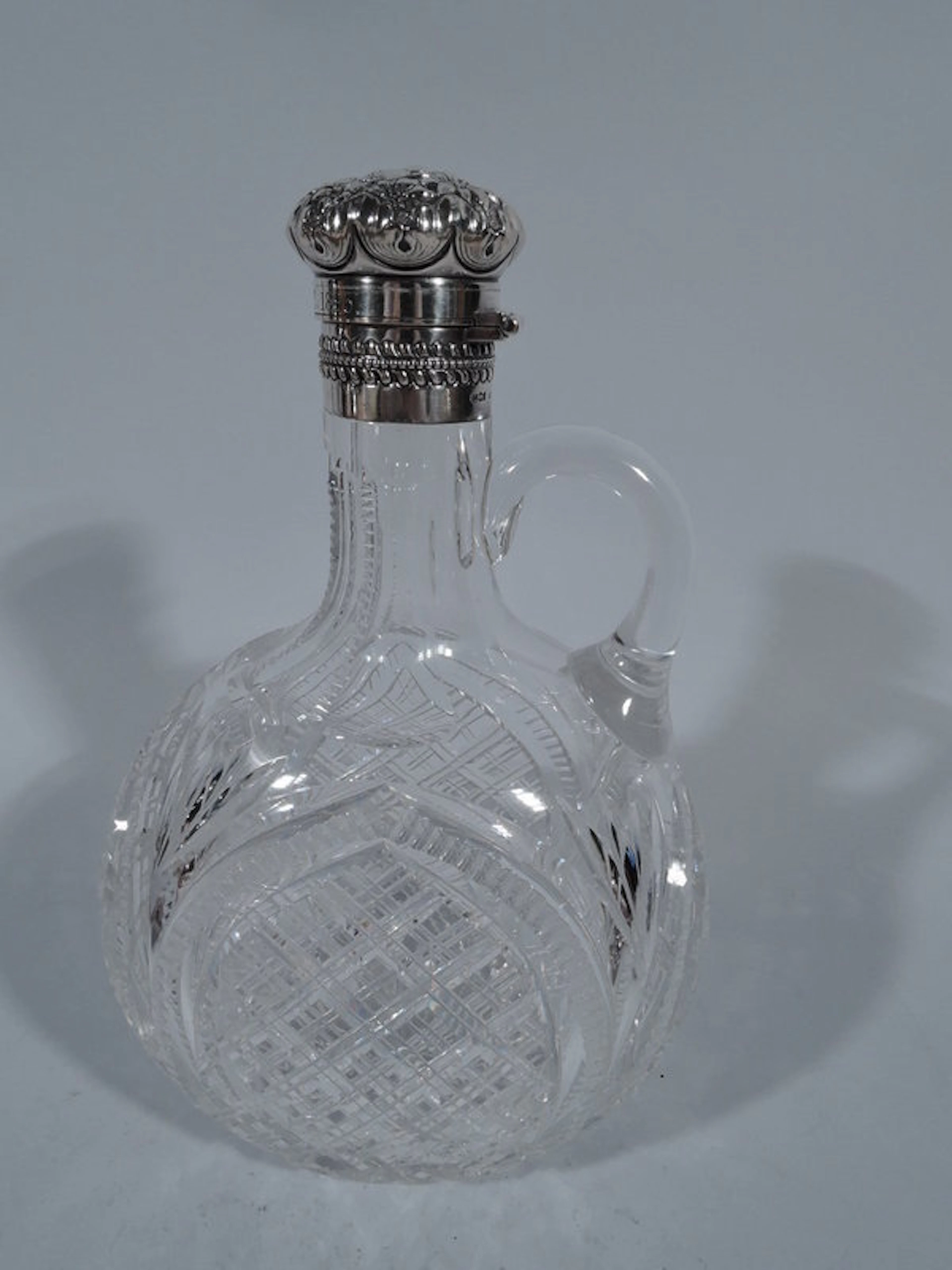 Gorham American Brilliant-Cut Glass and Sterling Silver Decanter