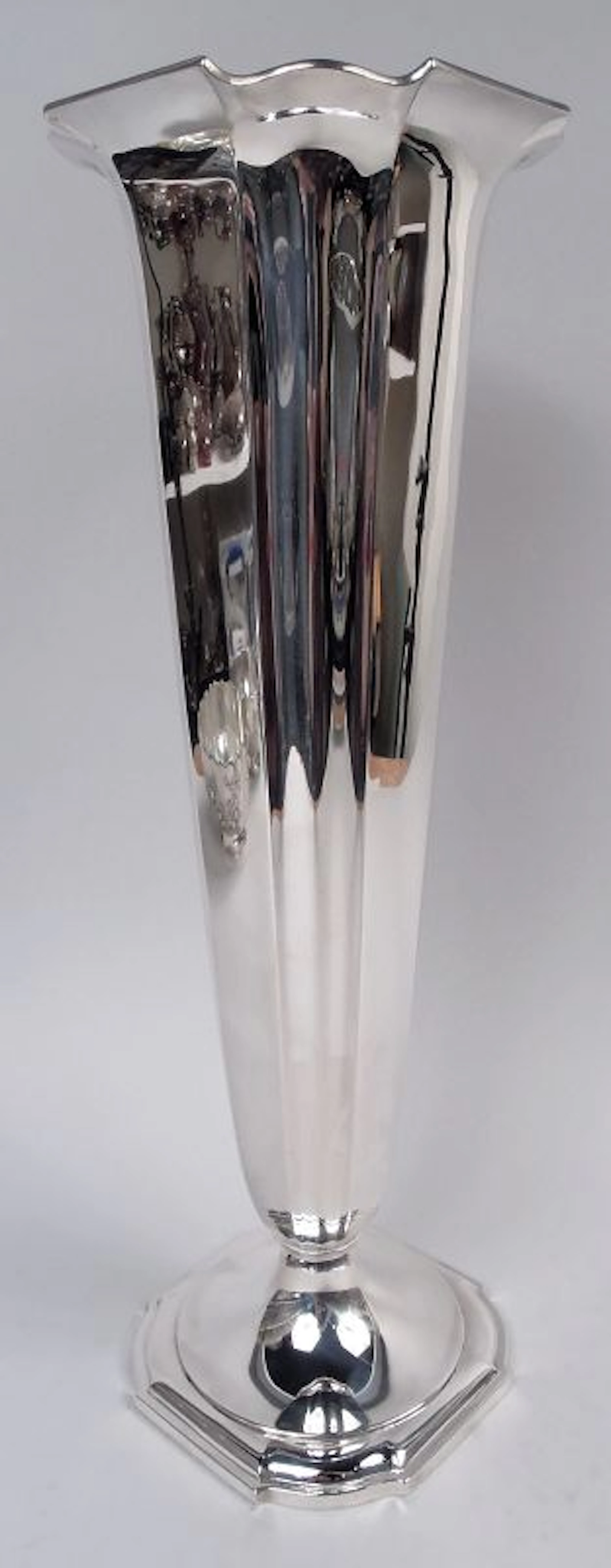 Antique American Modern Classical Sterling Silver 18-Inch Vase
