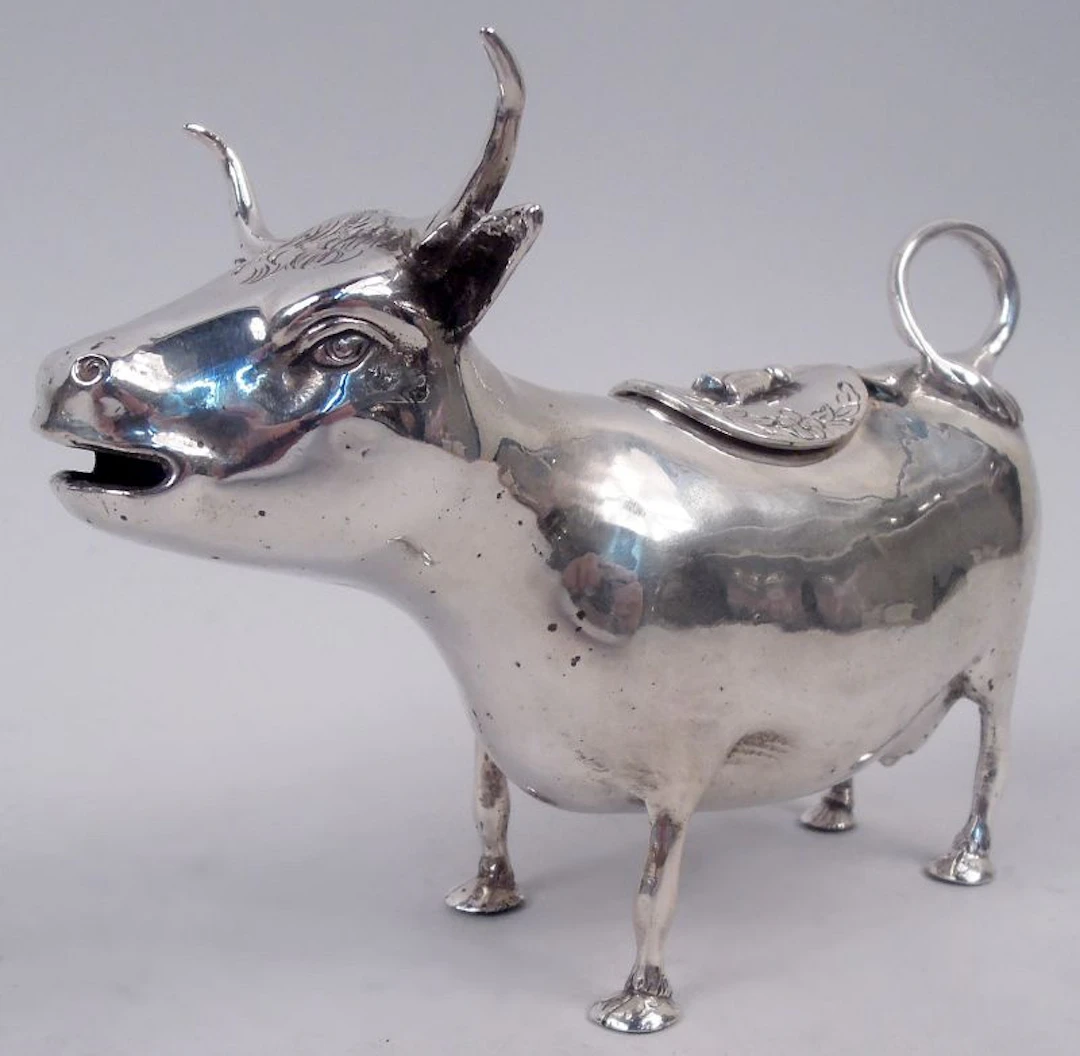 Antique German Silver Cow Creamer