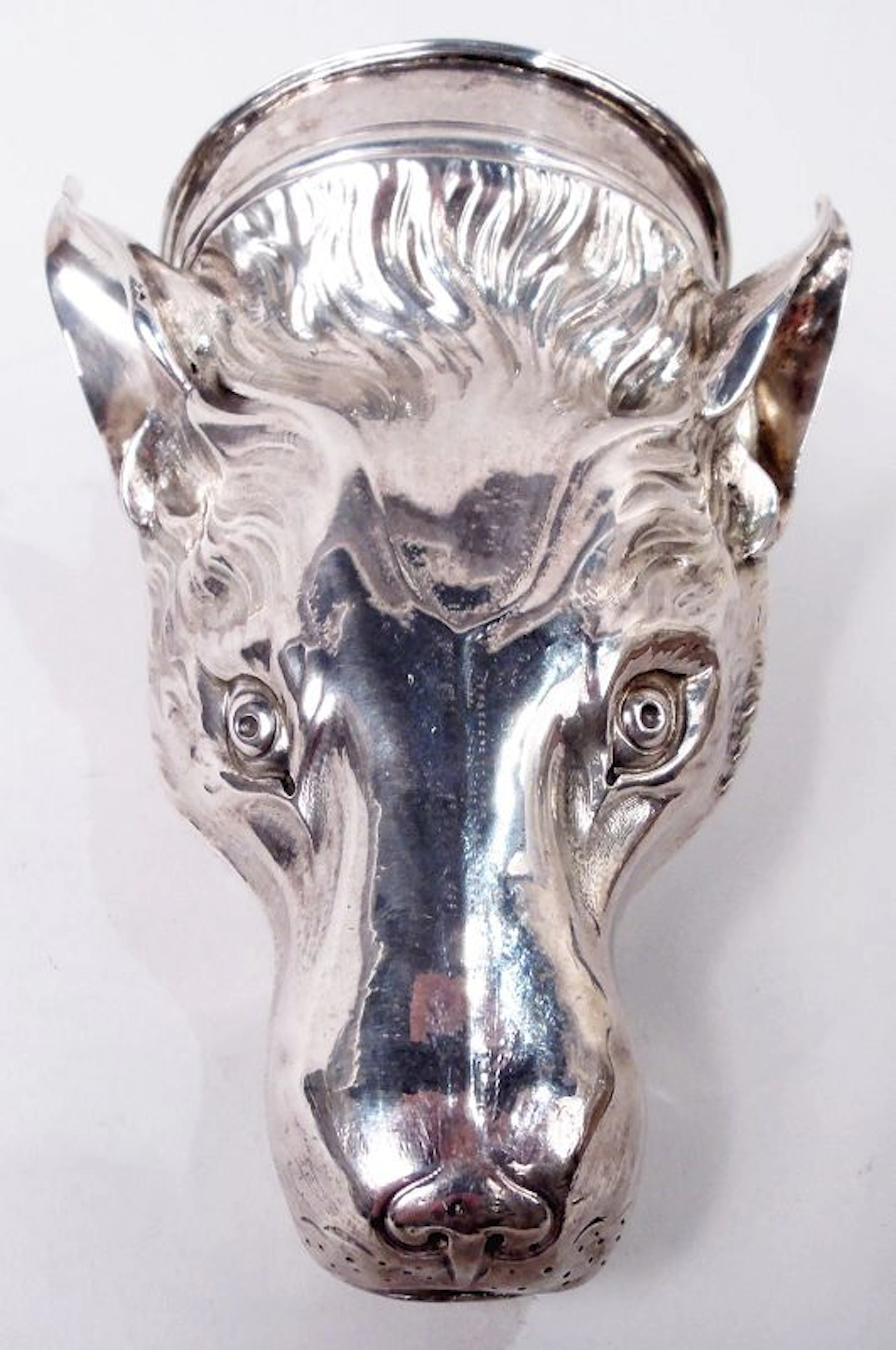 Henry Chawner English Georgian Sterling Silver Fox Stirrup Cup 1788