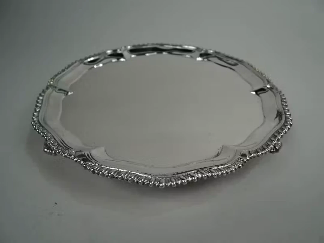 Ebenezer Coker English Georgian Sterling Silver Salver 1769