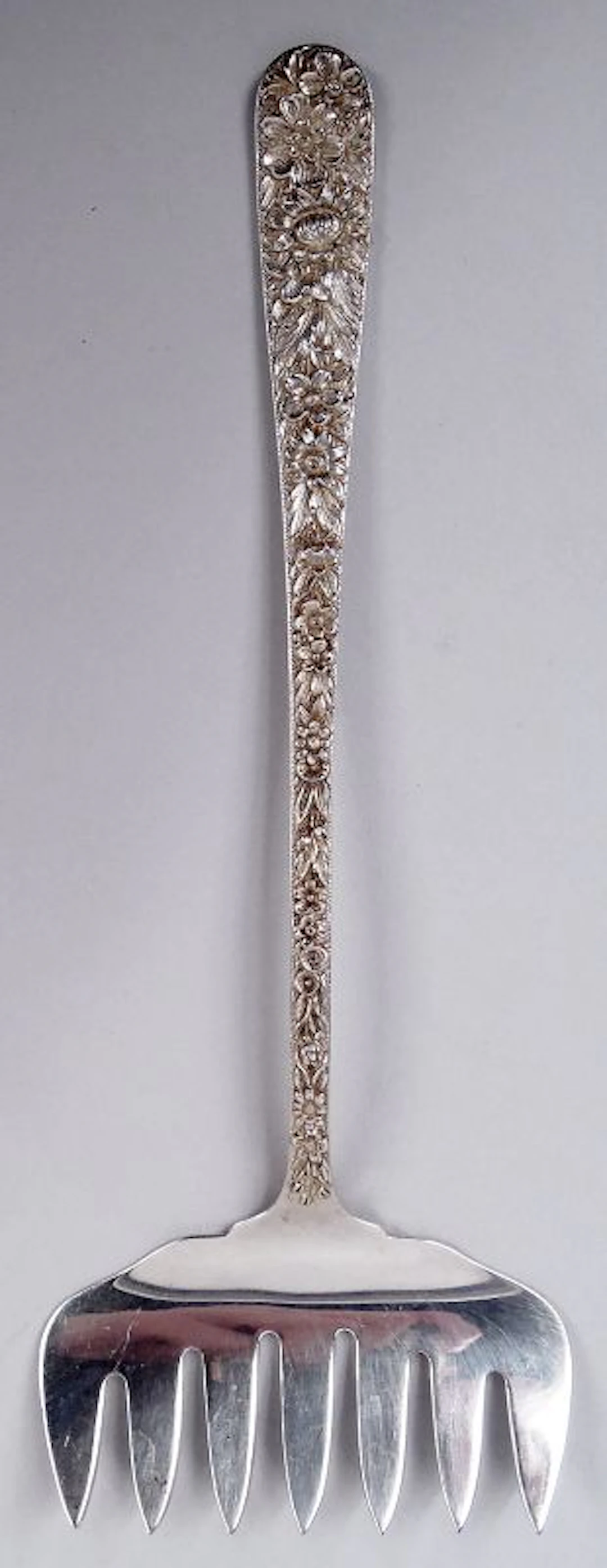 Antique Kirk Repousse Sterling Silver Sardine Fork