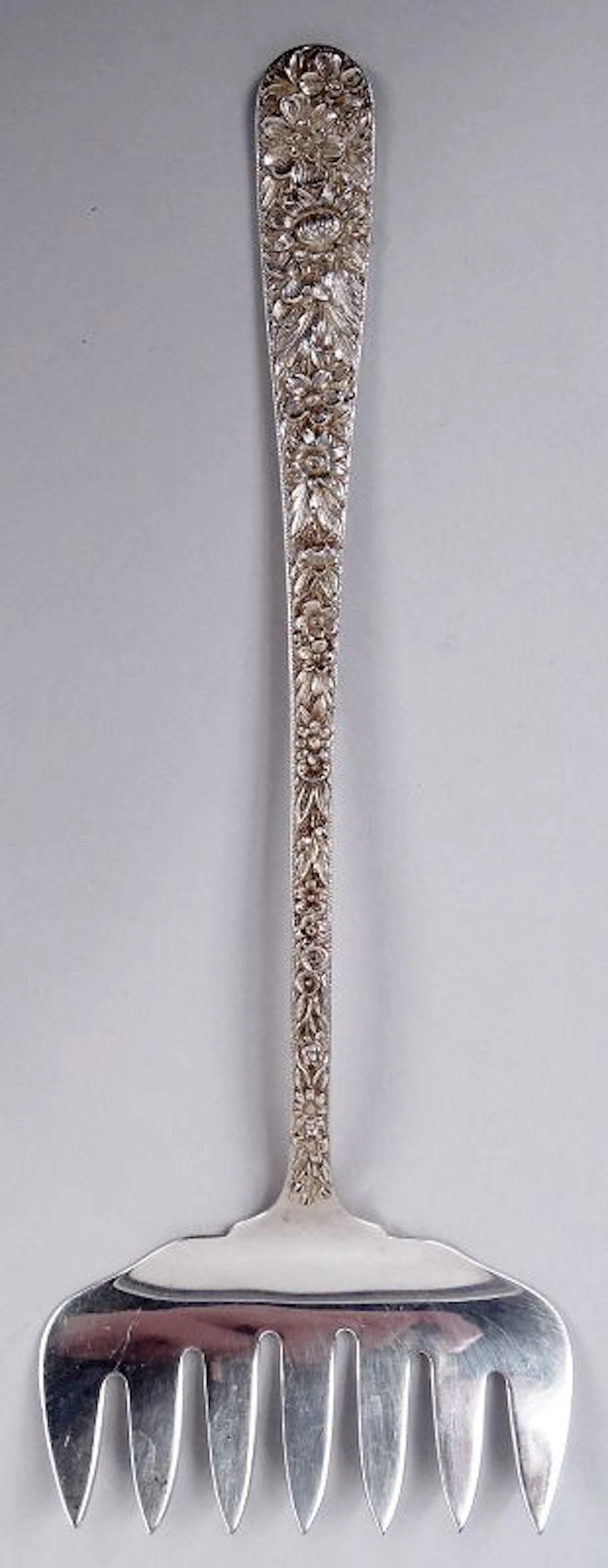 Antique Kirk Repousse Sterling Silver Sardine Fork