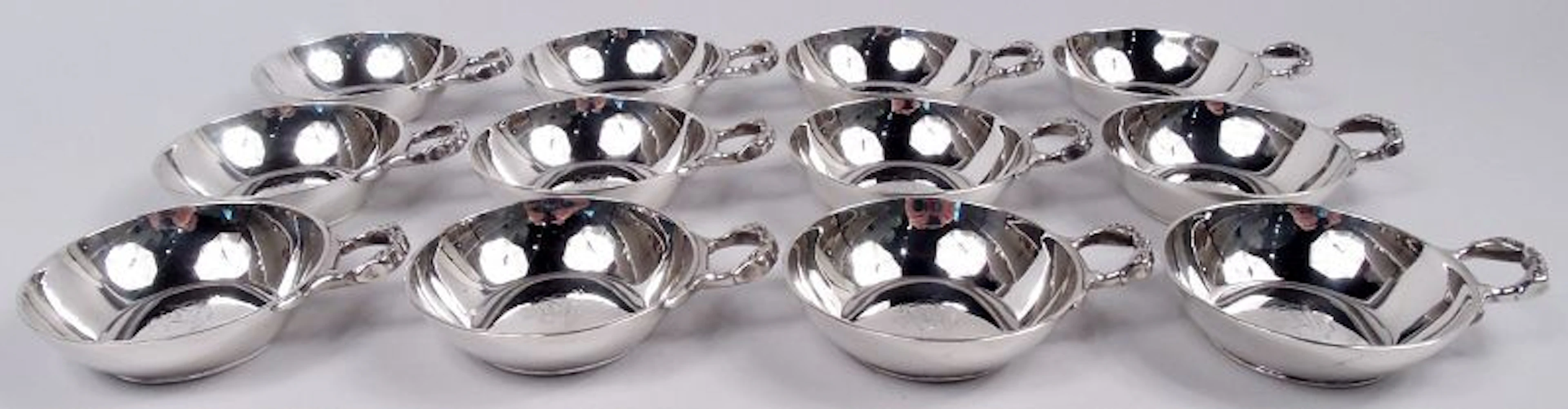 Set of 12 English Modern Wine Tasters with Armorial 1930