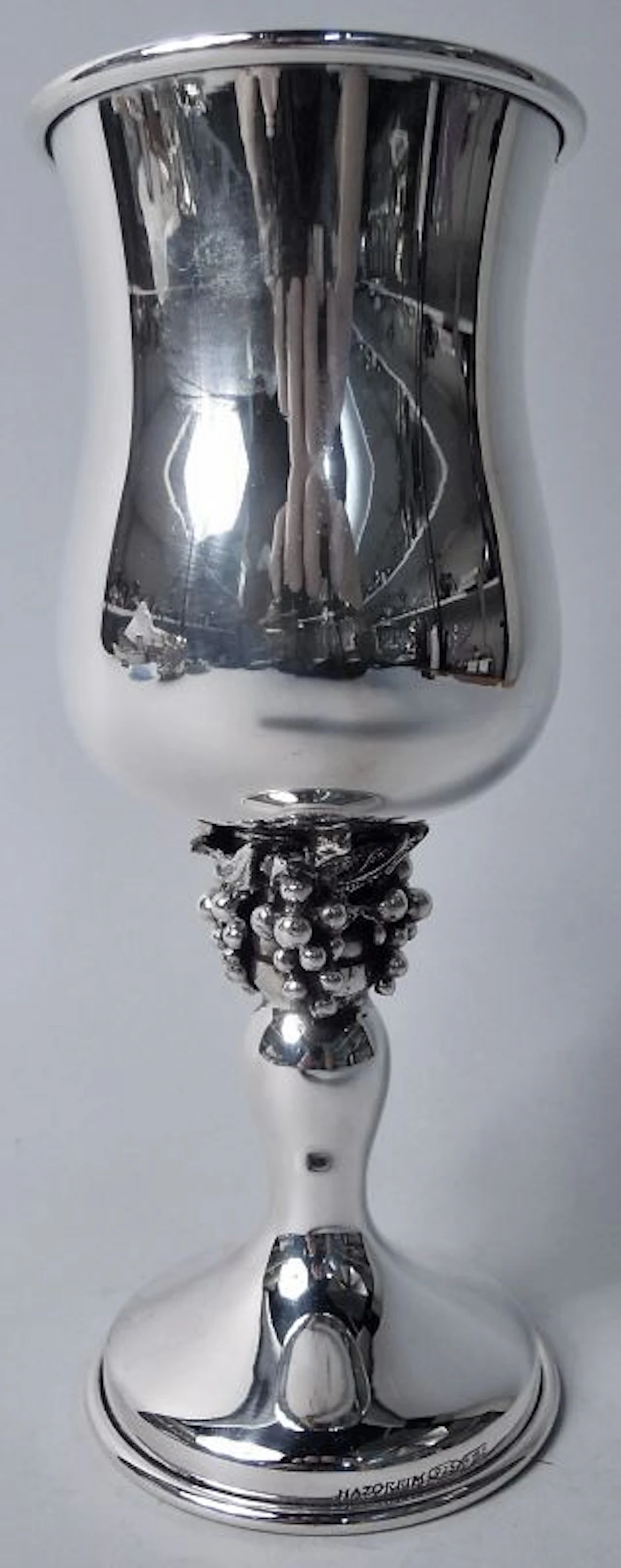 Hazorfim Stylish Sterling Silver Grape Bunch Kiddush Cup
