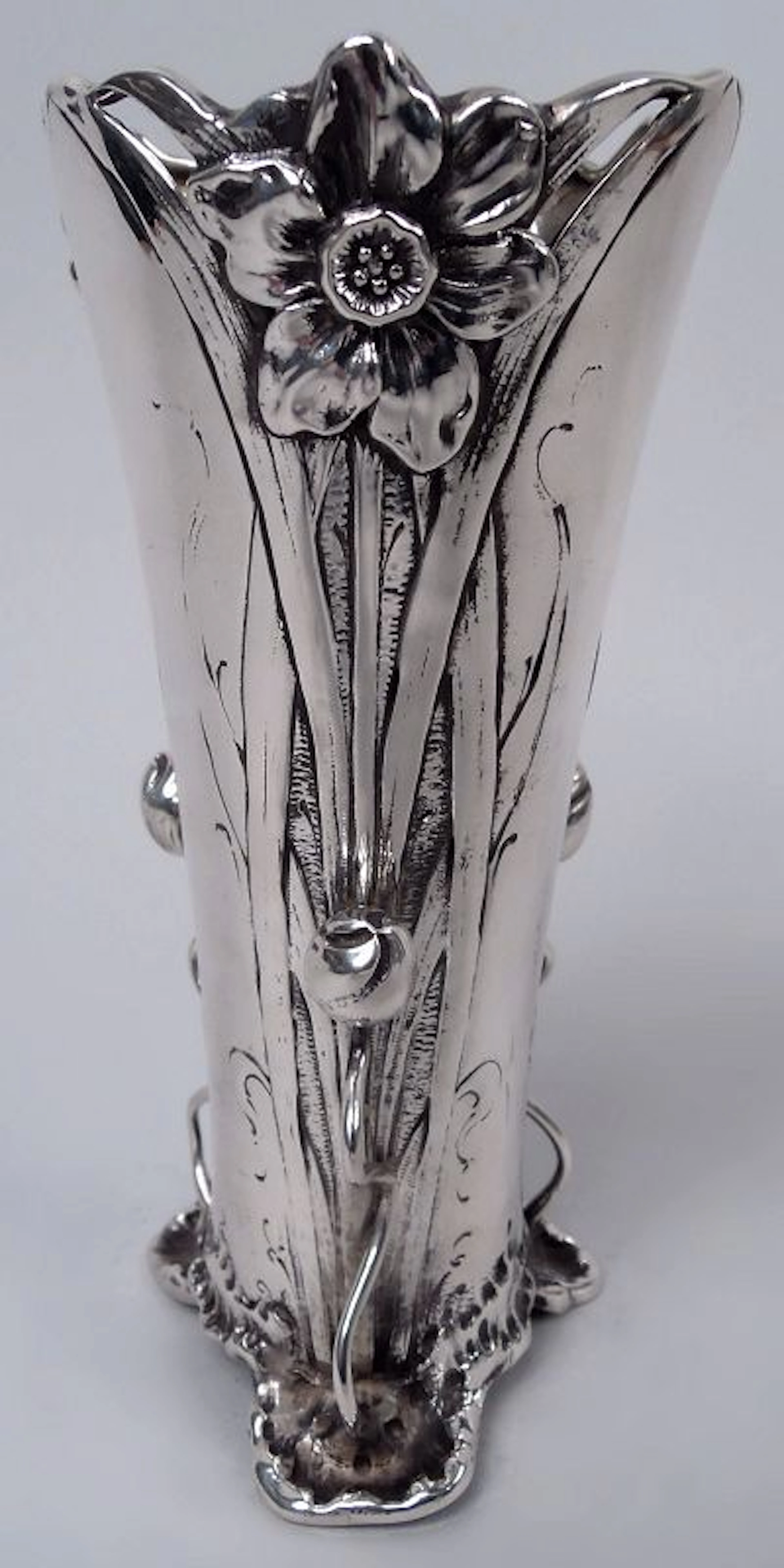 Antique Shiebler American Art Nouveau Sterling Silver 6-Inch Vase