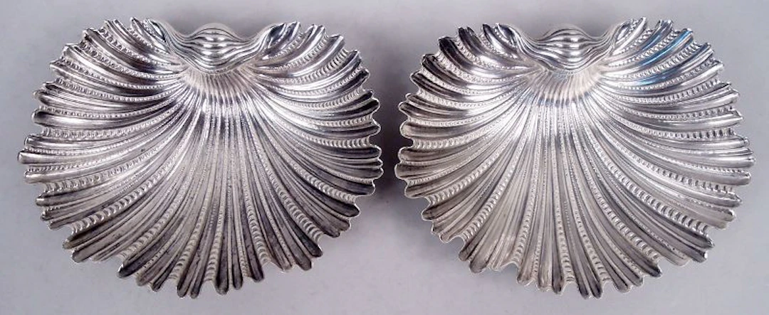 Pair of Buccellati Modern Classical Sterling Silver Scallop Shells