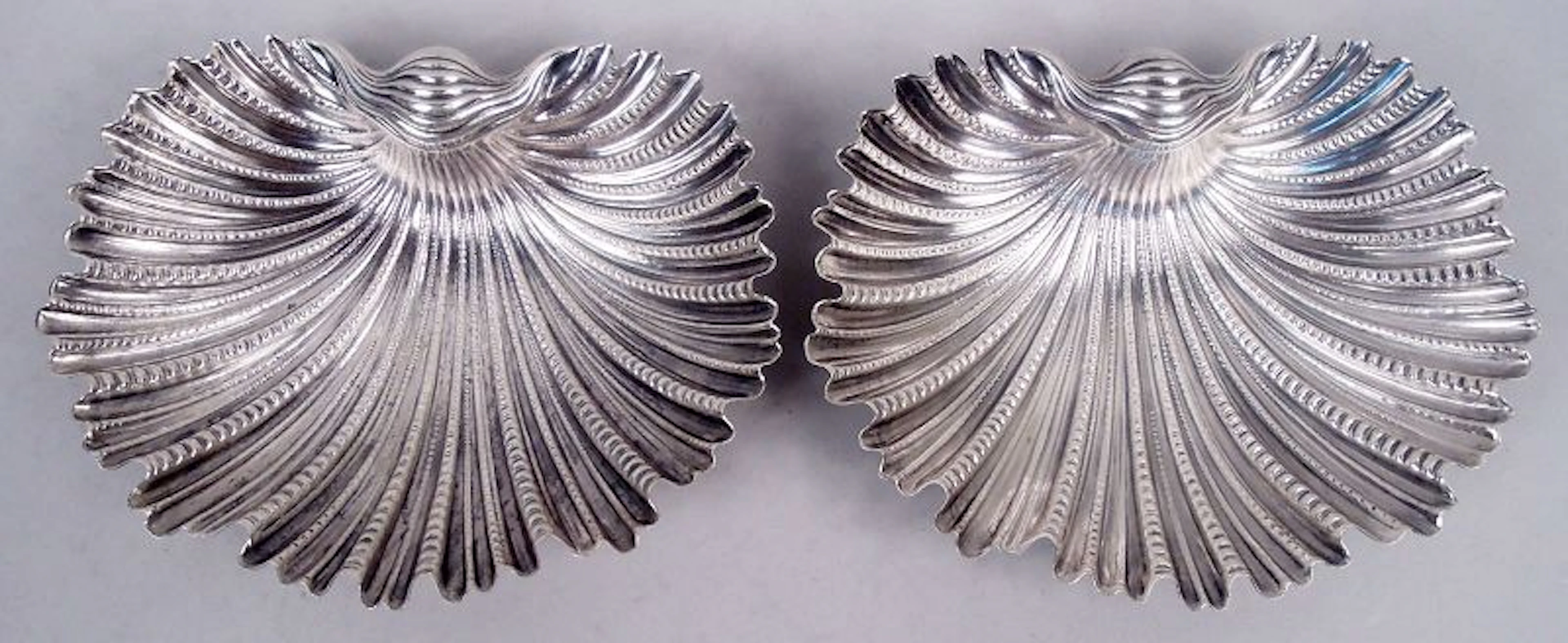 Pair of Buccellati Modern Classical Sterling Silver Scallop Shells