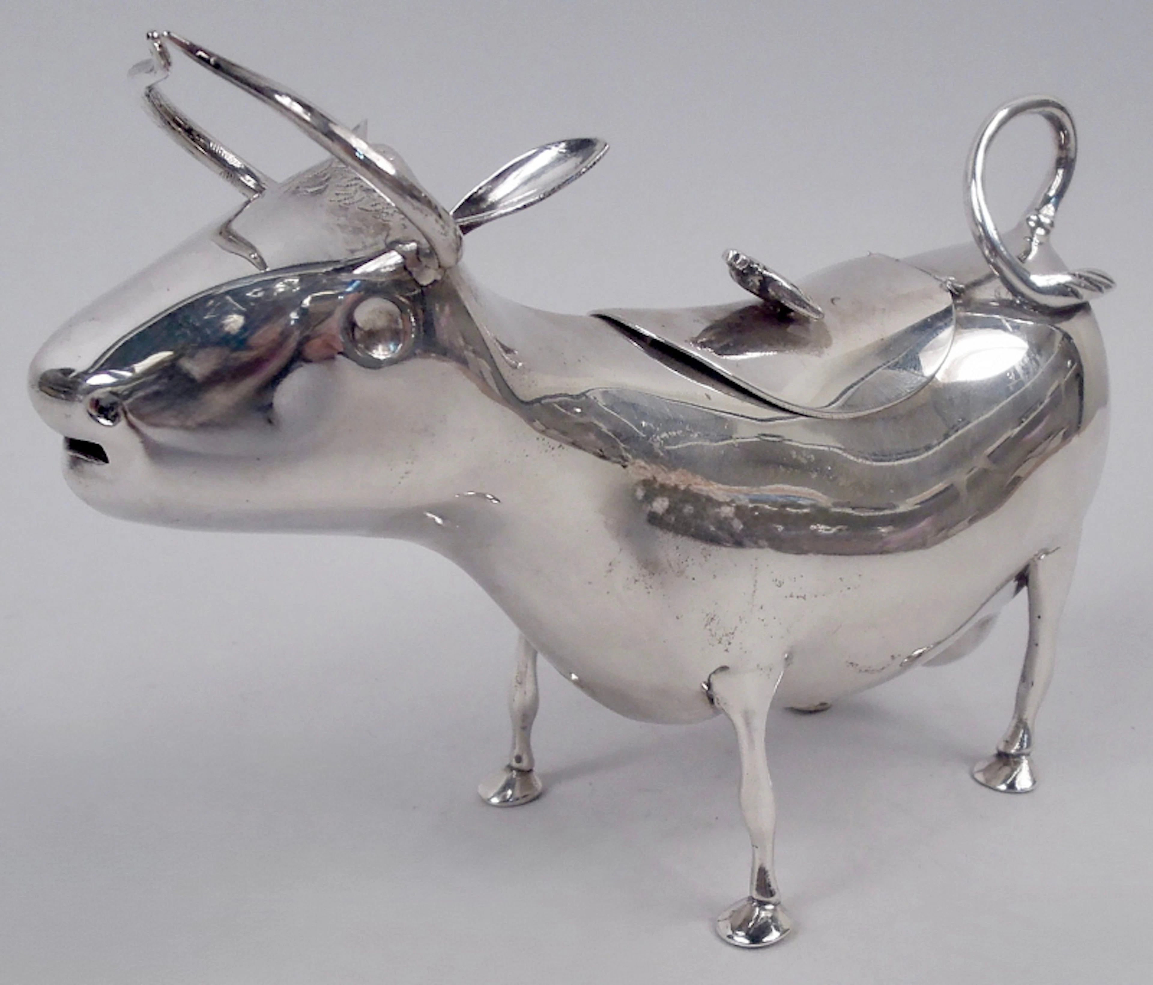 Traditional Dutch Silver Cow Creamer 1975