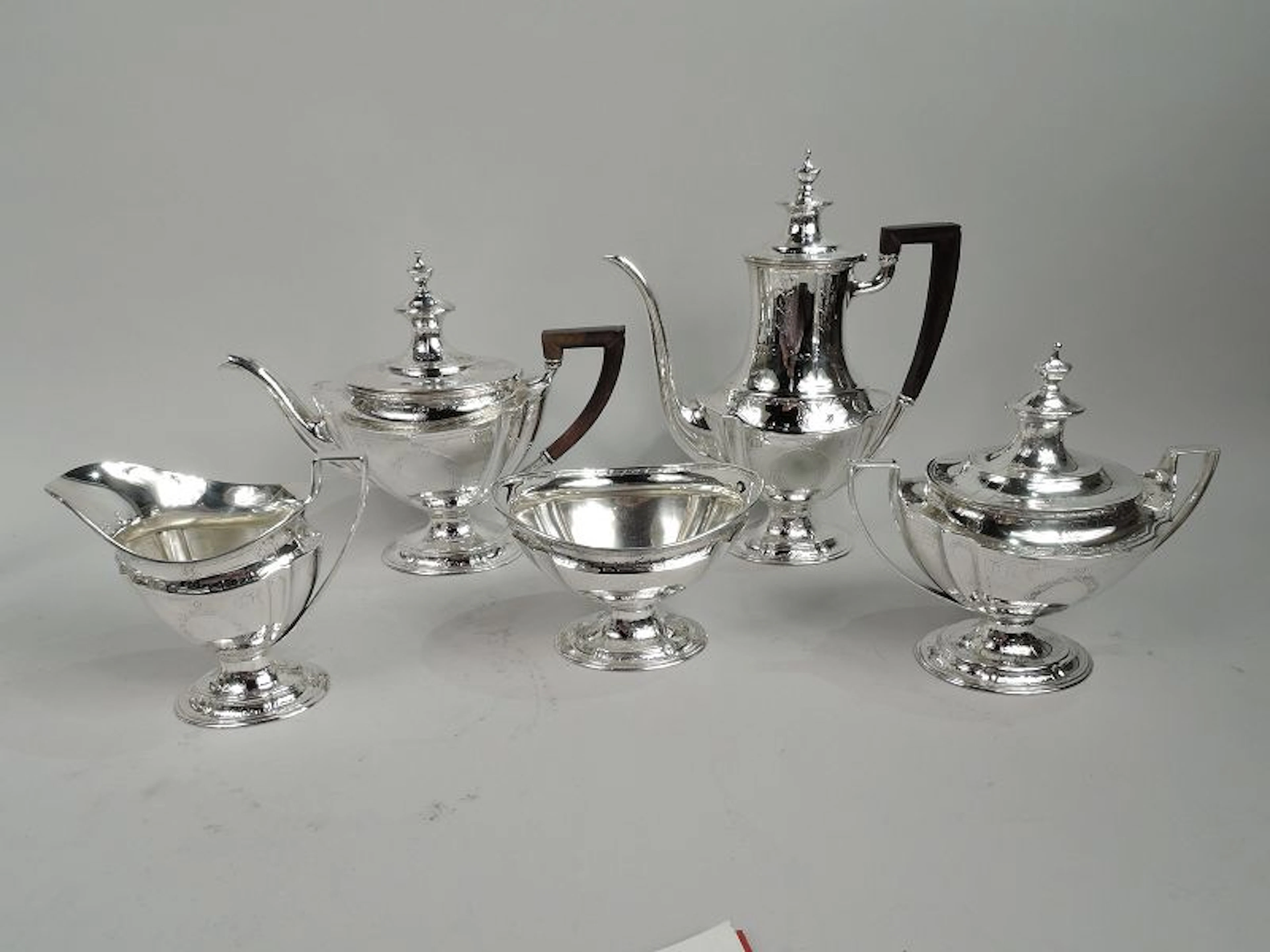 Antique Tiffany Edwardian Classical 5-Piece Coffee & Tea Set