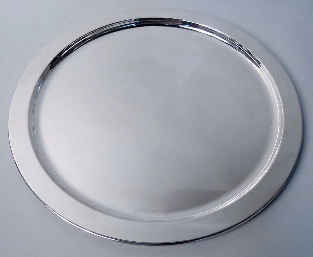 Tiffany Midcentury Modern Sterling Silver Round Tray