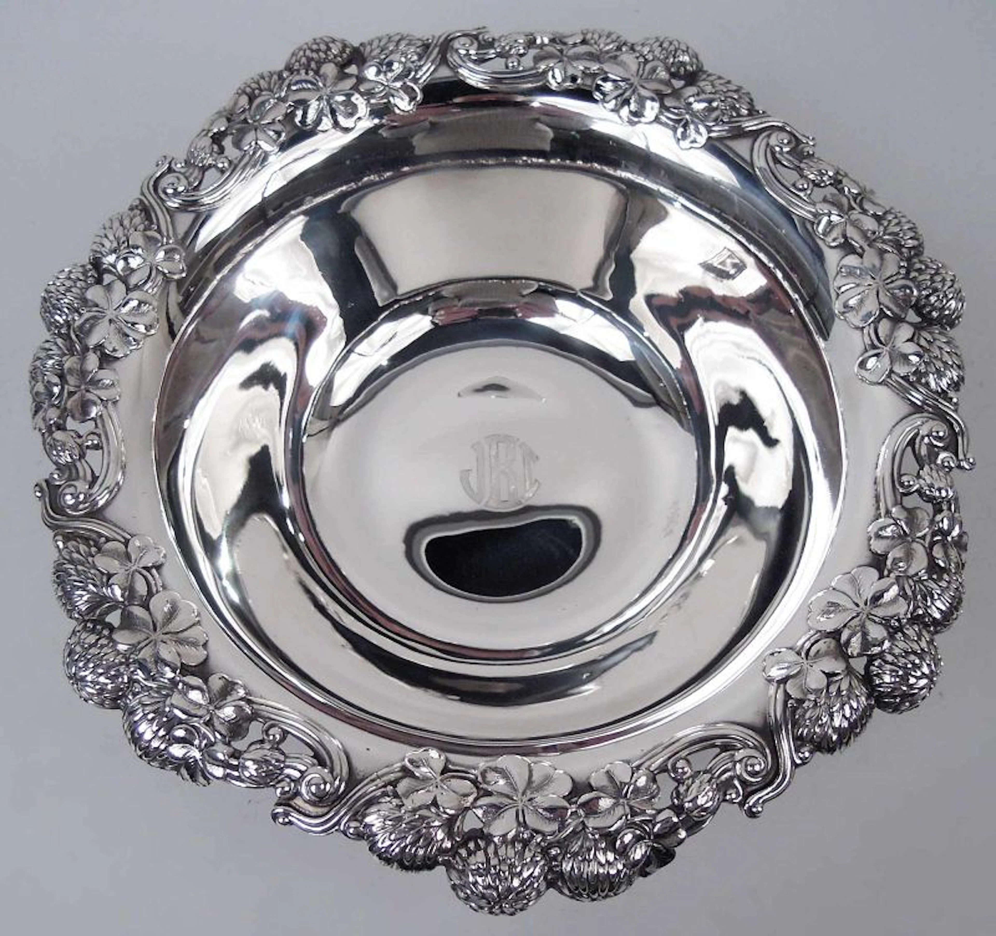 Antique Tiffany Sterling Silver Bowl in Classic Clover Pattern