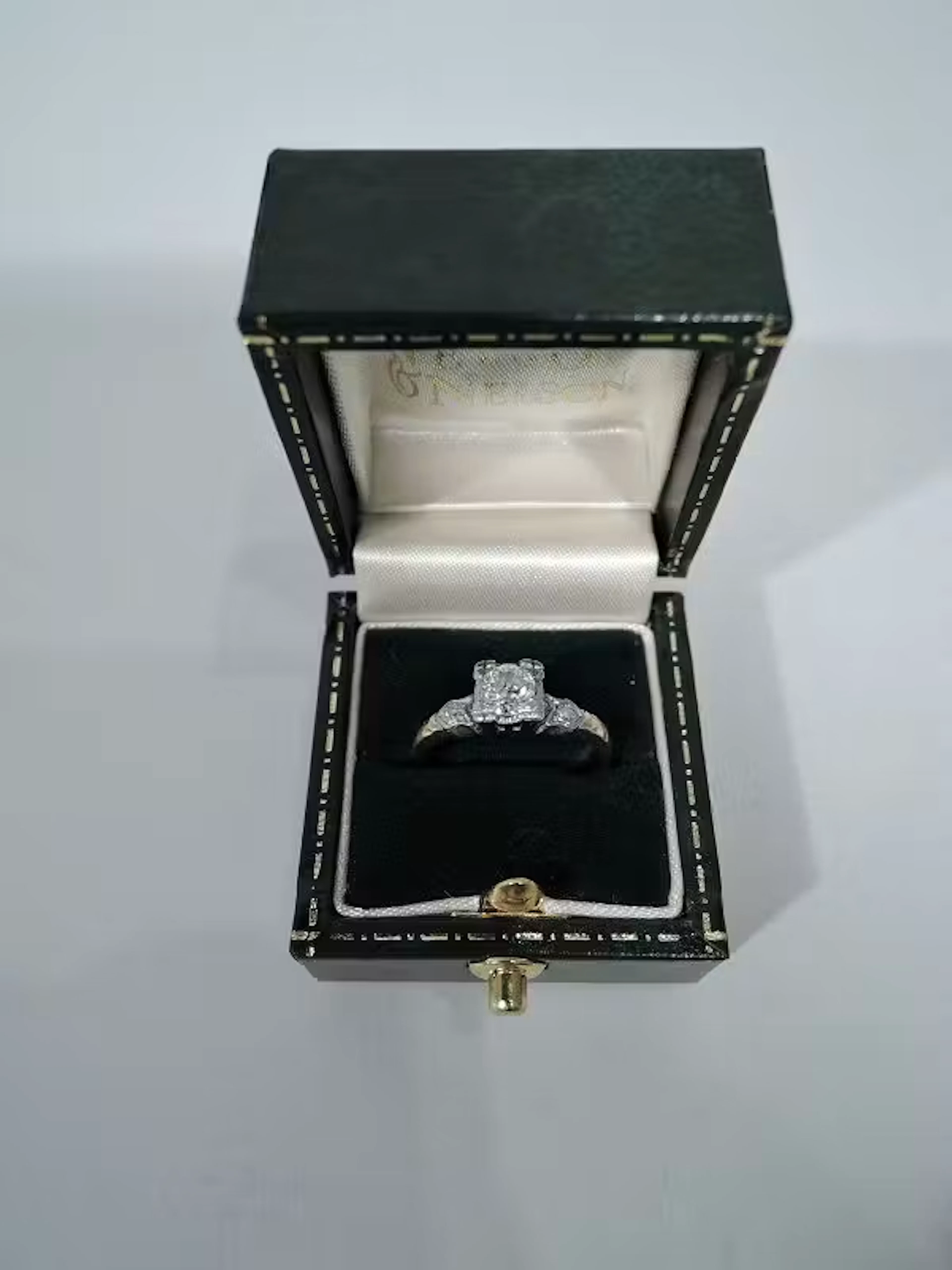 Sweet Antique American 14k Gold Diamond Ring