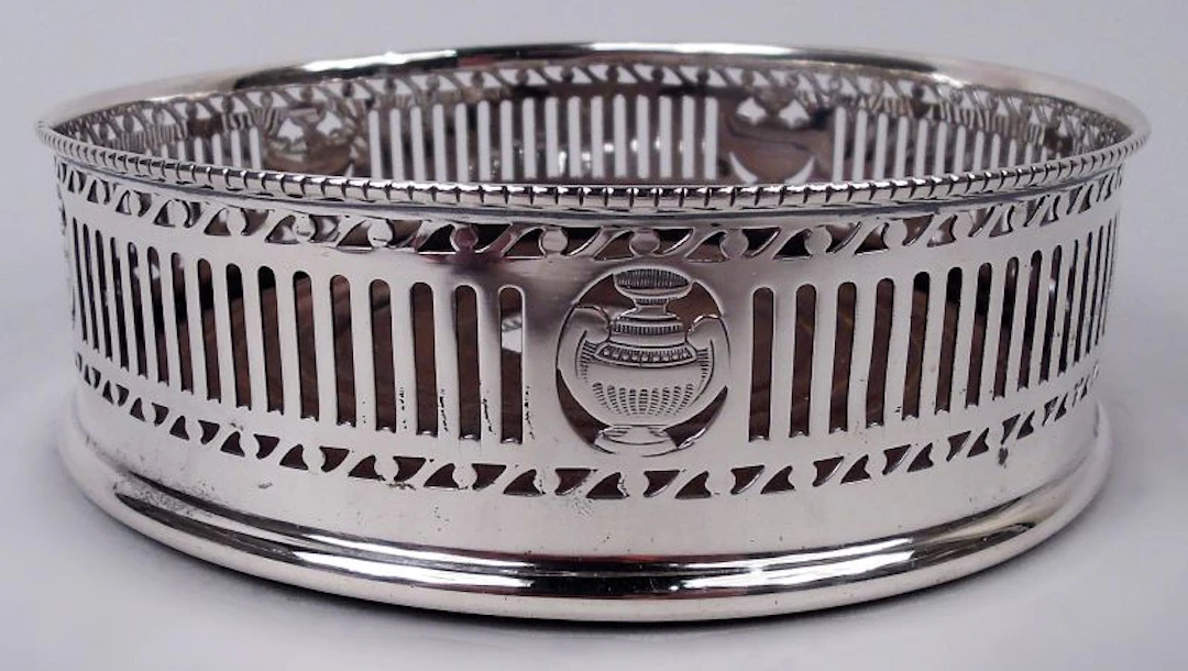 Antique Edwardian Neoclassical Sterling Silver Wine Coaster 1913