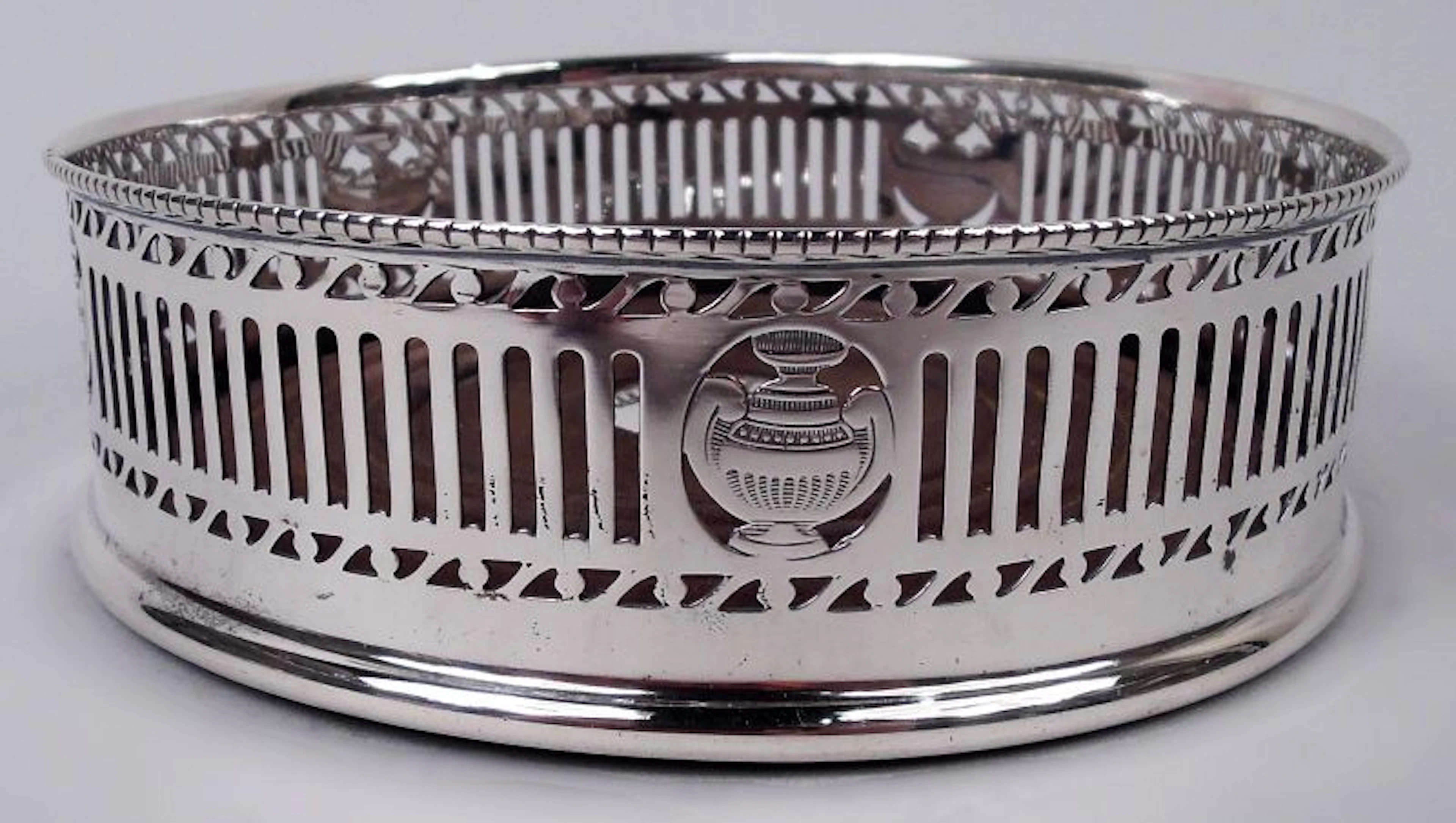 Antique Edwardian Neoclassical Sterling Silver Wine Coaster 1913