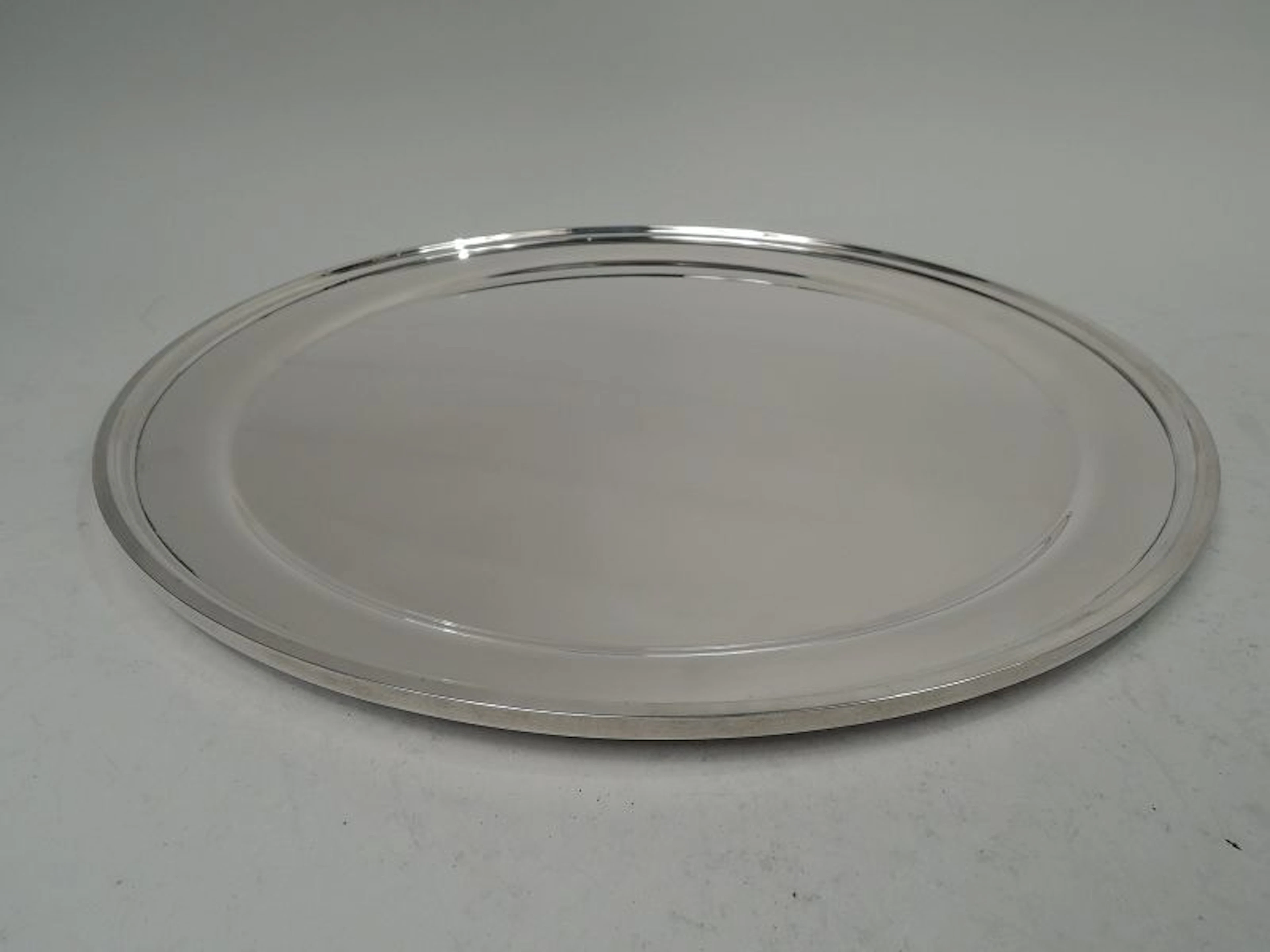 Kirk Midcentury Modern Sterling Silver Round 14-Inch Tray