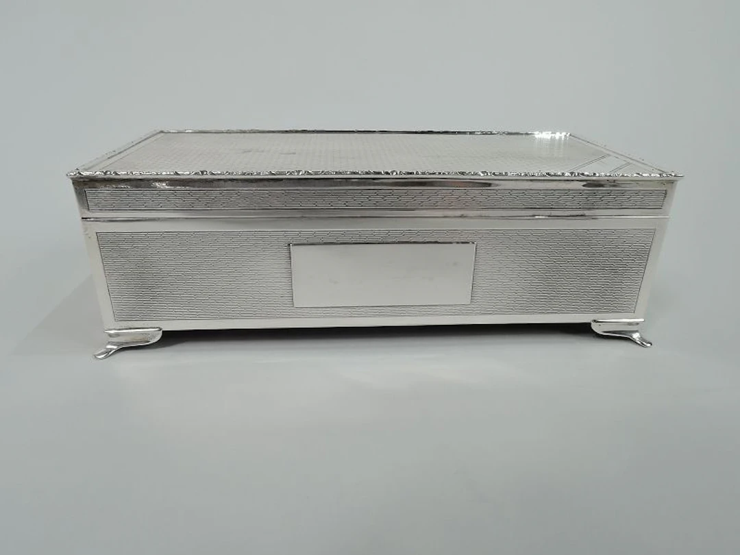 Super Stylish English Art Deco Sterling Silver Box