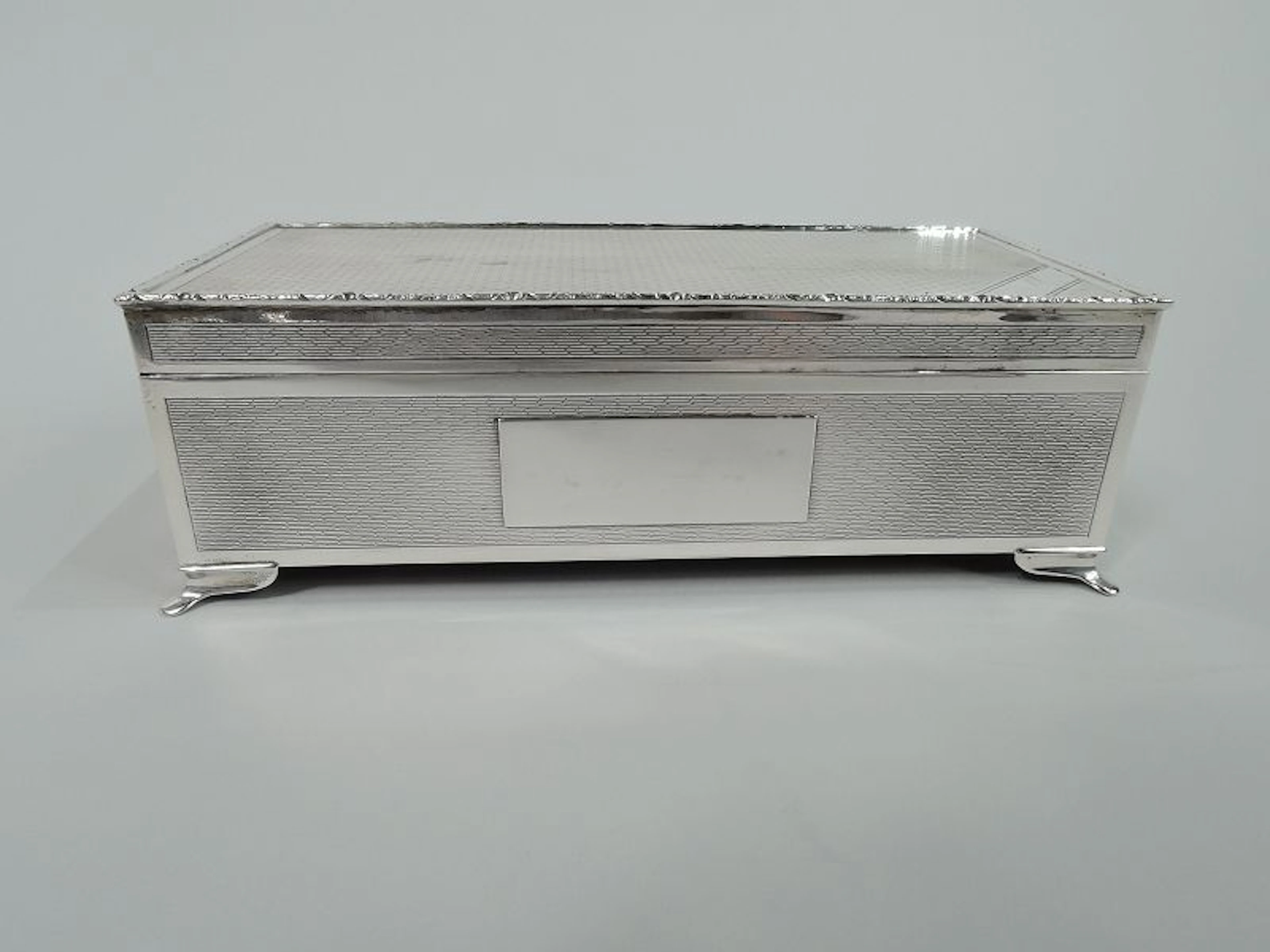 Super Stylish English Art Deco Sterling Silver Box