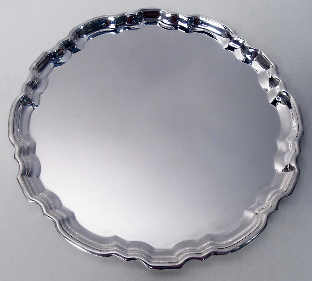Tiffany Traditional Georgian Sterling Silver 6-Inch Piecrust Tray