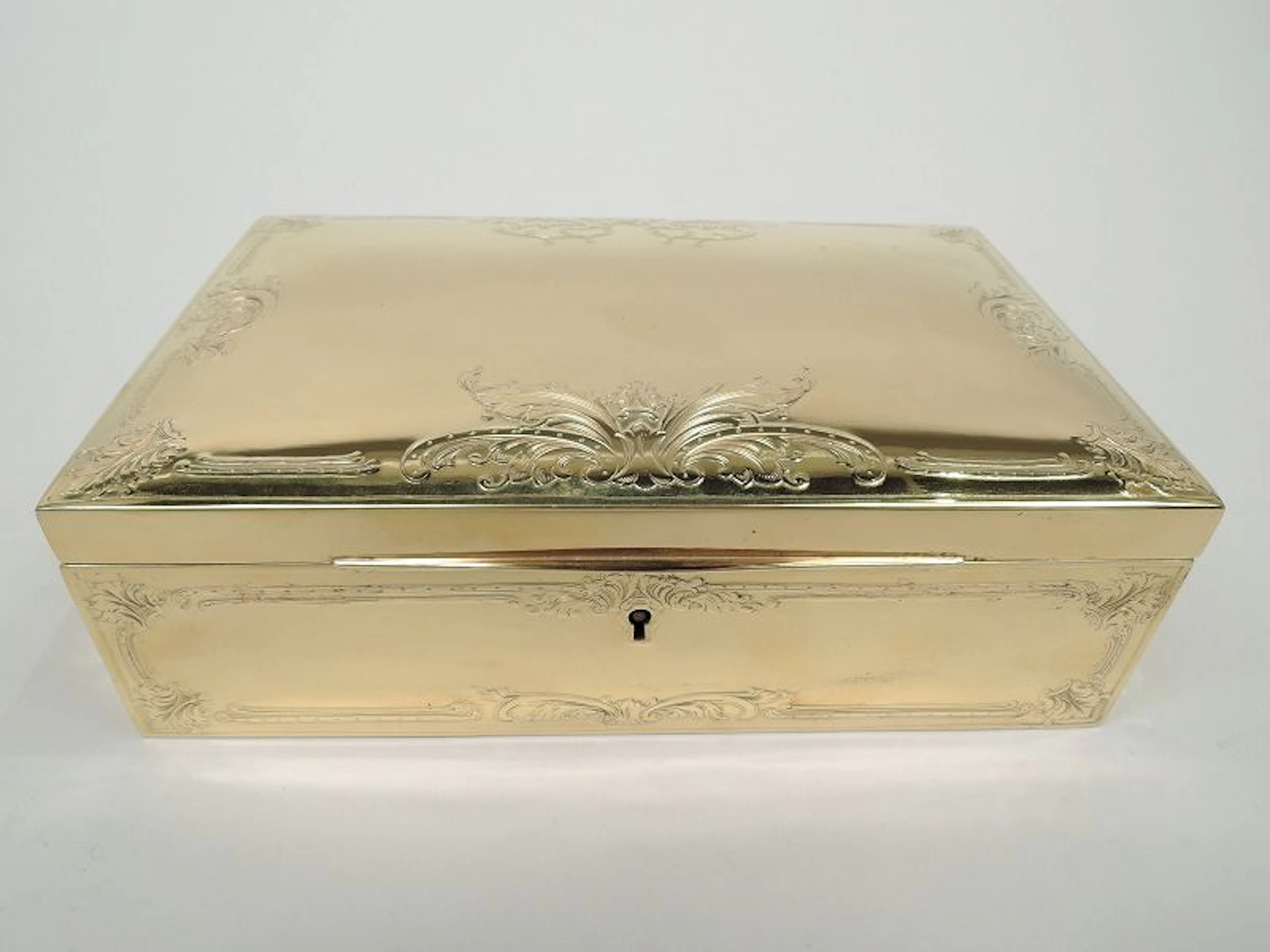Edwardian Classical Silver Gilt Jewelry Box by Ahrendt & Kautzman