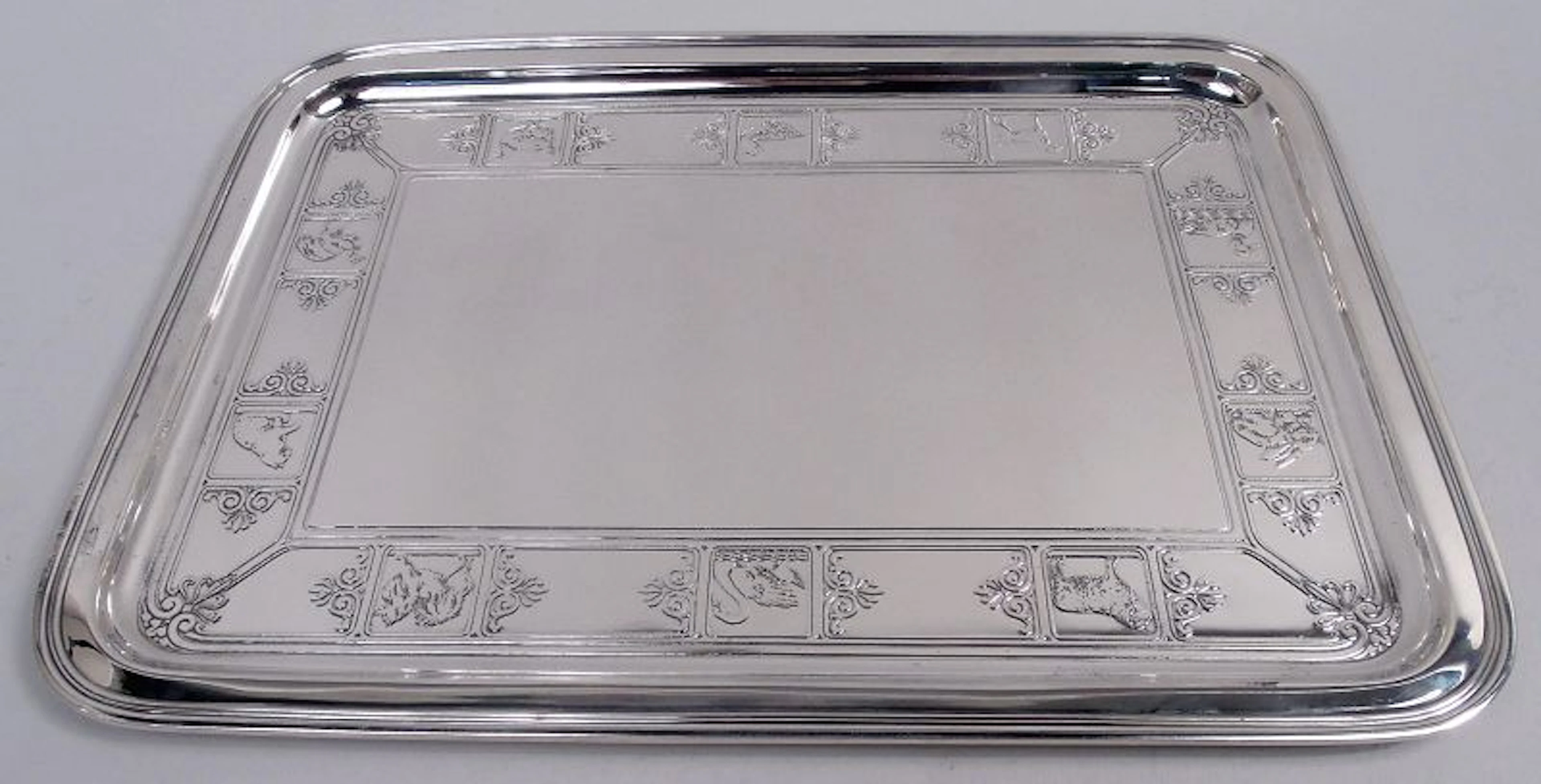 Antique Tiffany American Art Deco Sterling Silver Nursery Tray